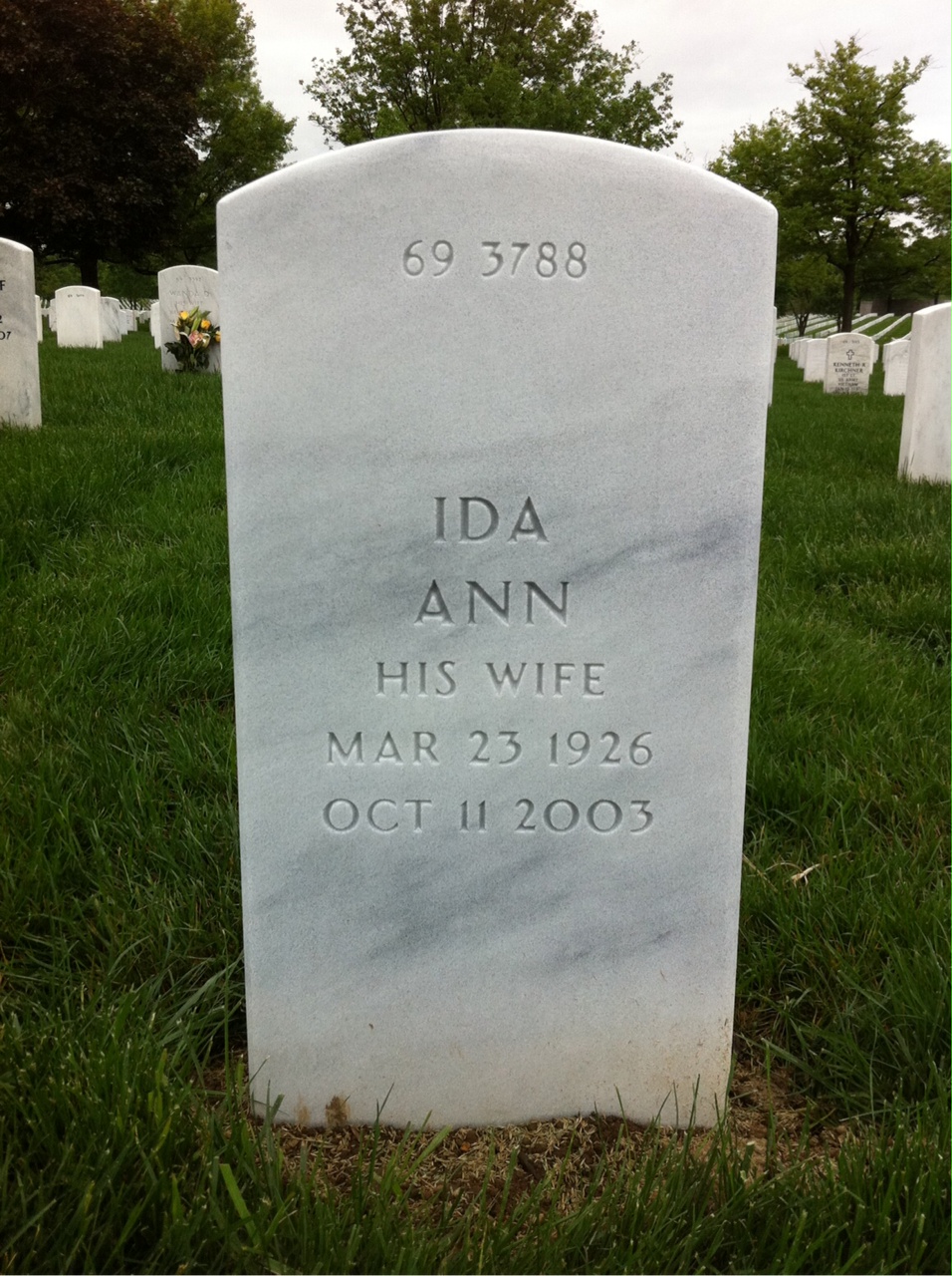 Back of headstone — Richard Hanson
