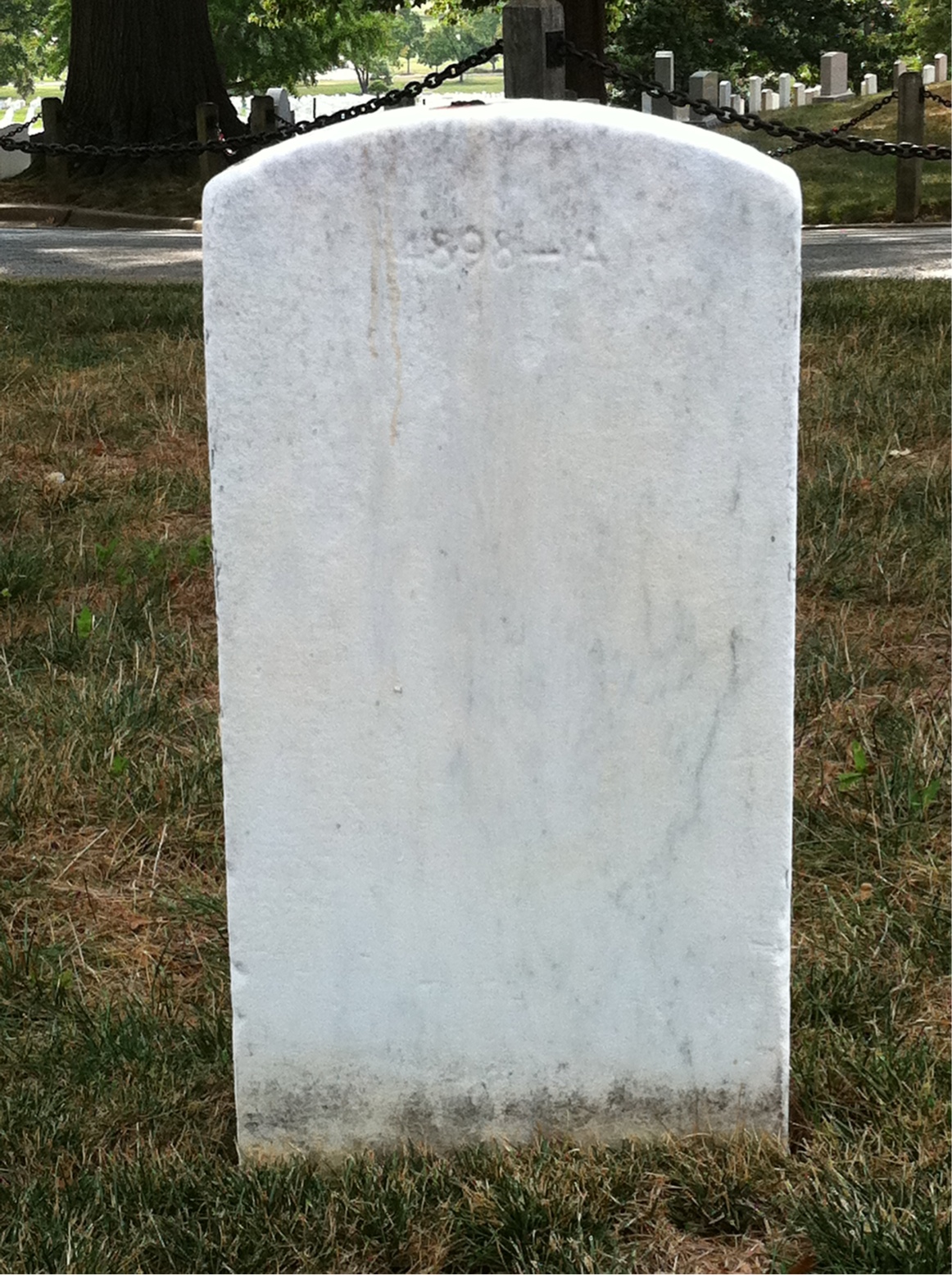 Back of headstone — William H Wright