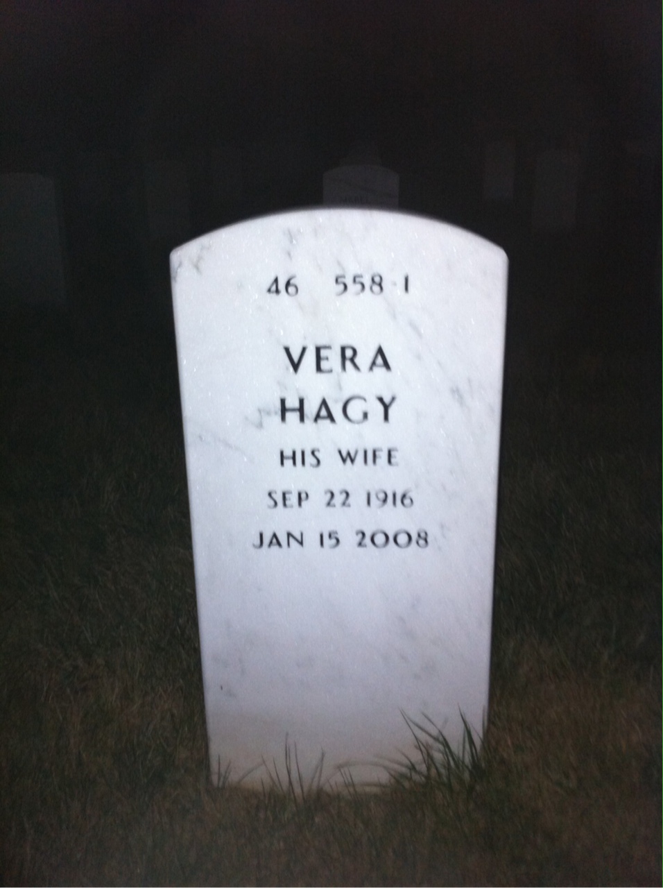 Back of headstone — Donald Dockum