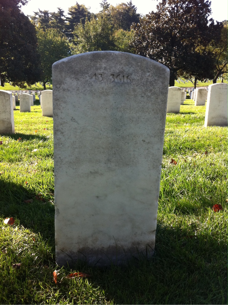 Back of headstone — Whit Arnett