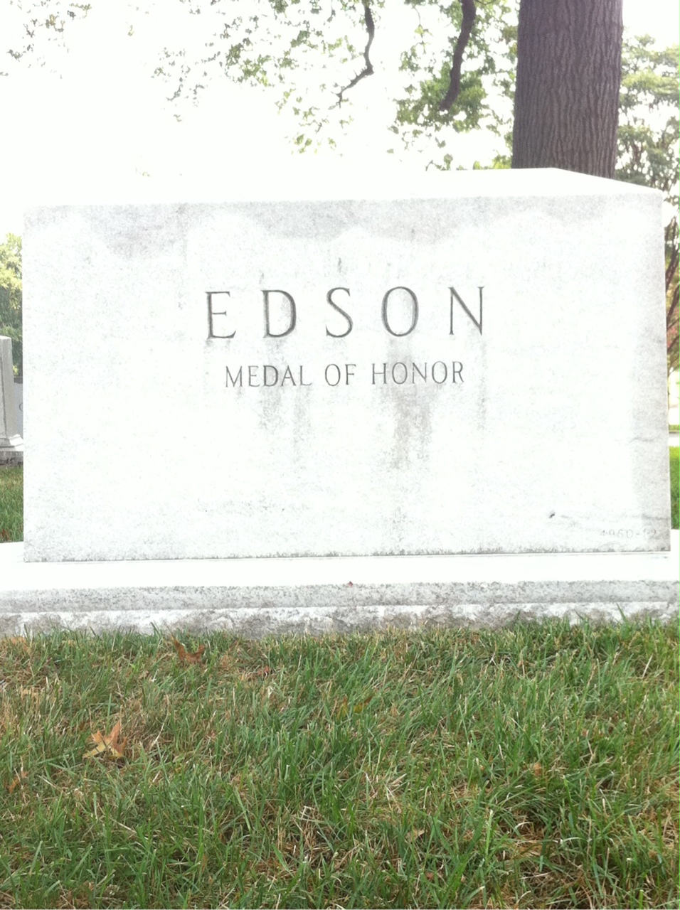 Headstone shared by 2 interments, including Merritt A. Edson