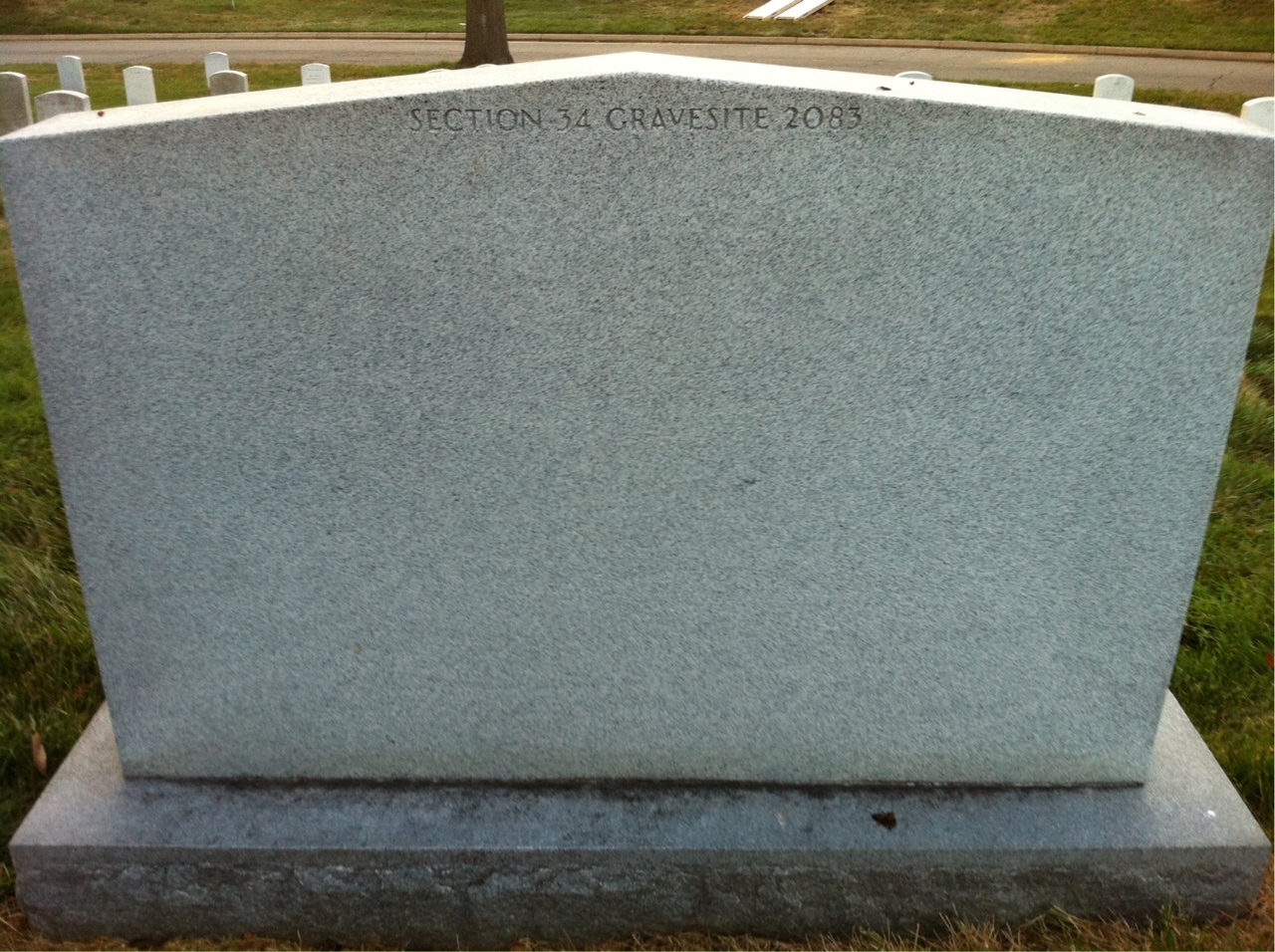 Back of headstone — Gary Milton