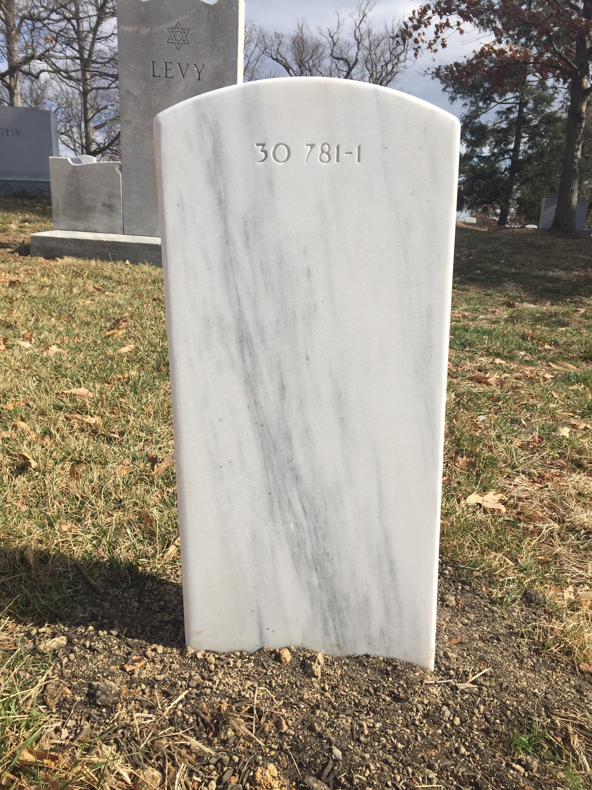 Back of headstone — Robert Blair