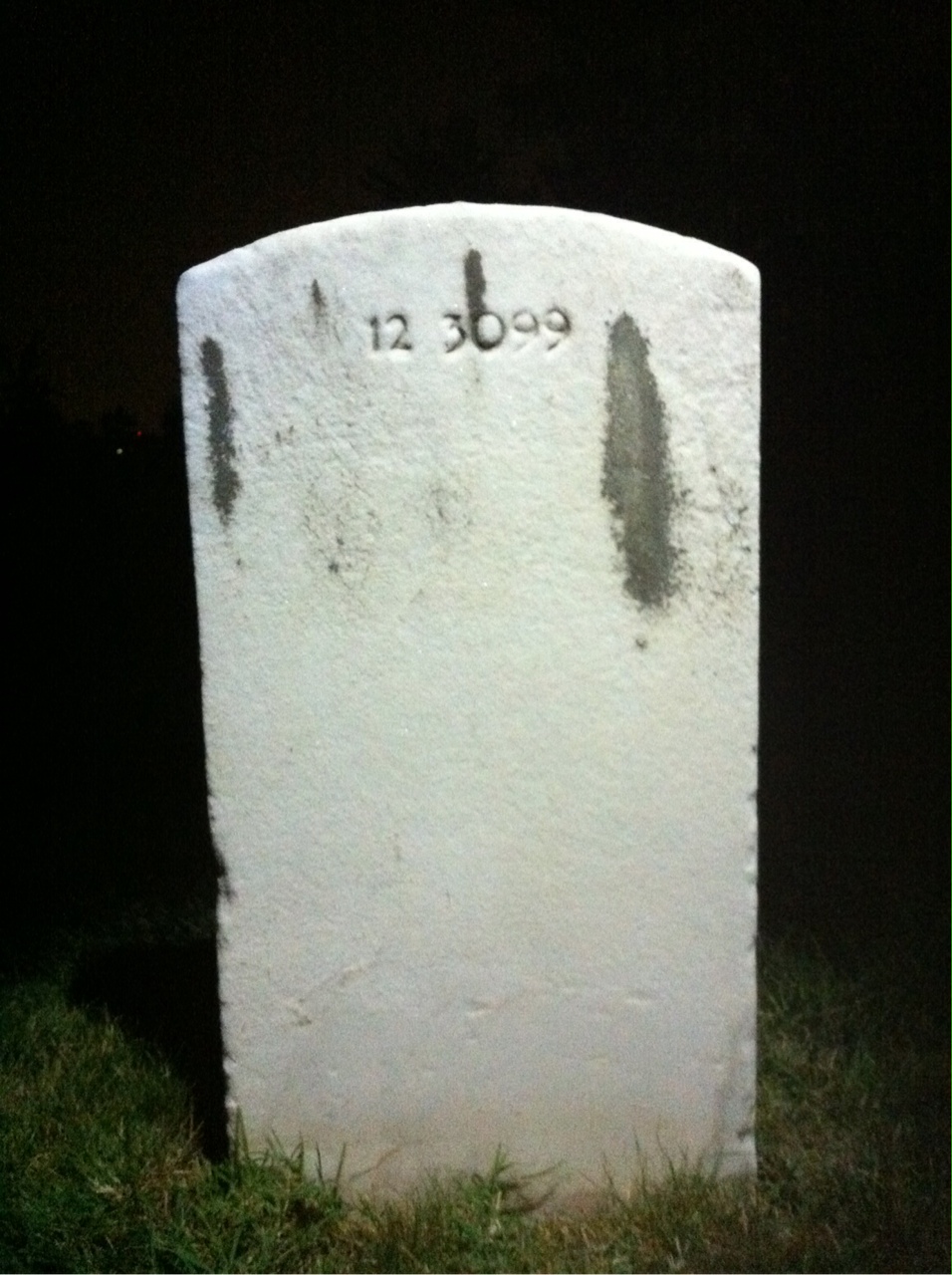 Back of headstone — Oscar Alvig