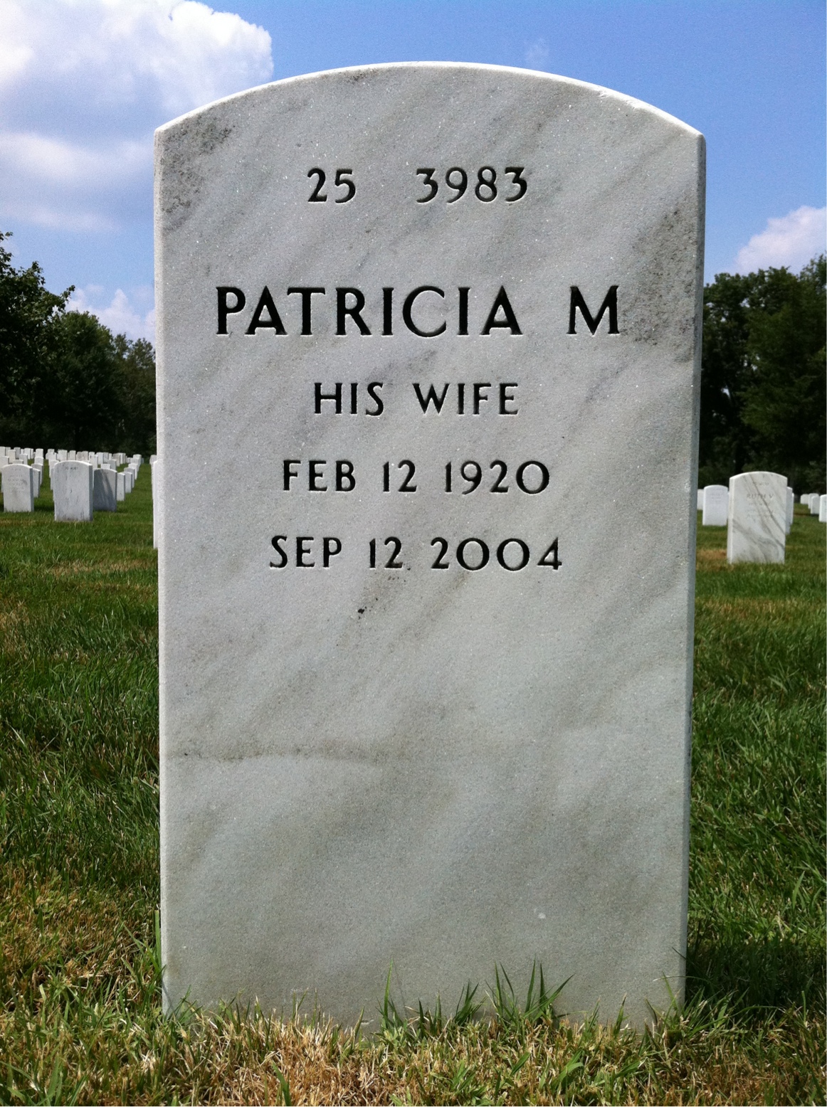 Back of headstone — Earl Nicholson