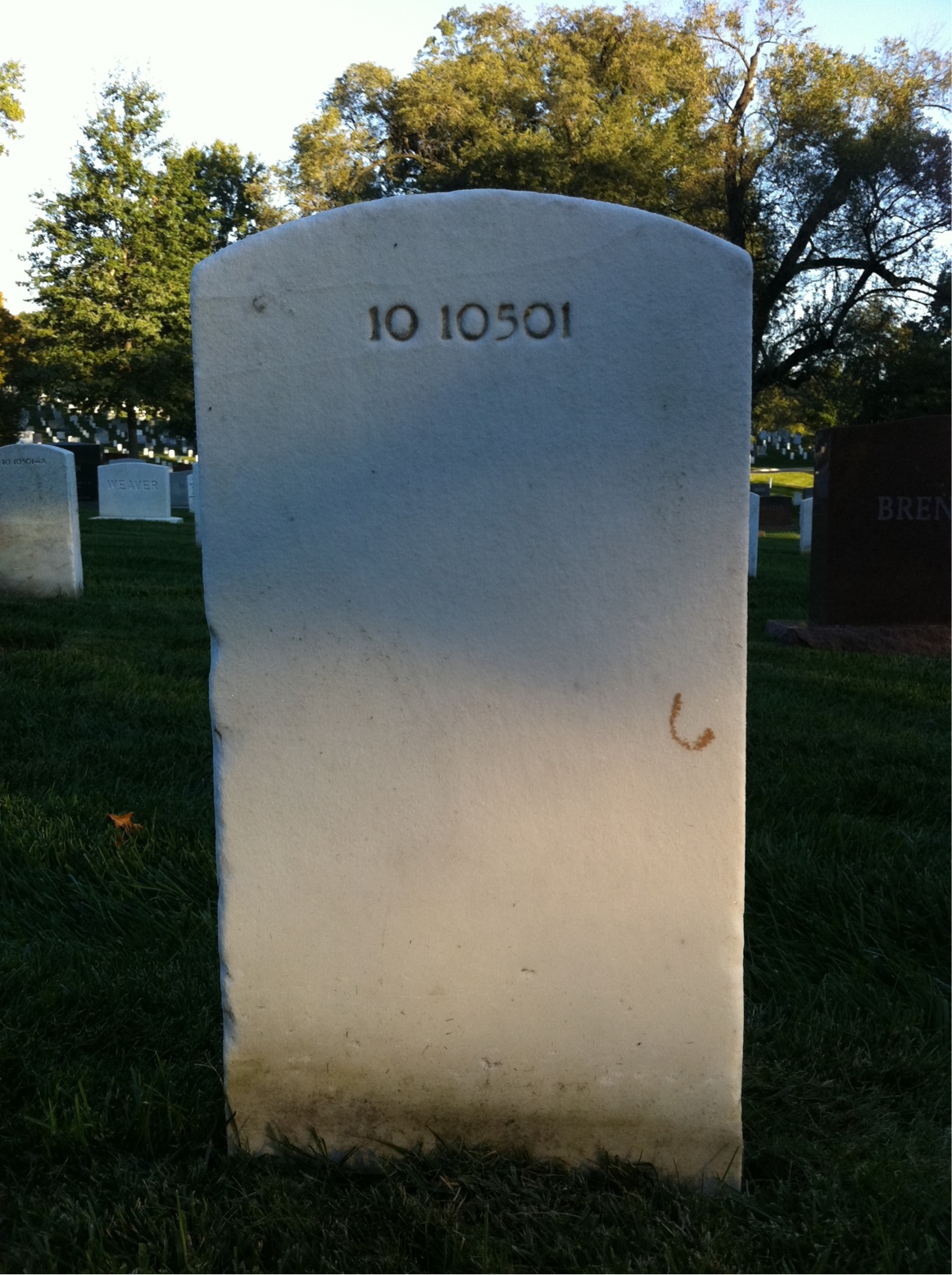 Back of headstone — John Collins