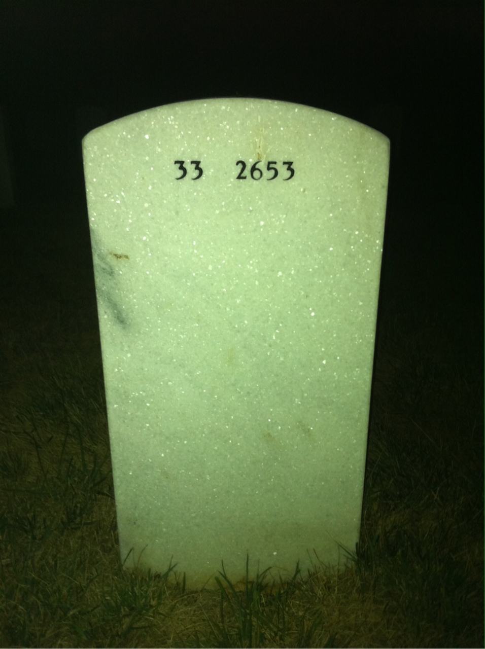 Back of headstone — Jimmie Garrett