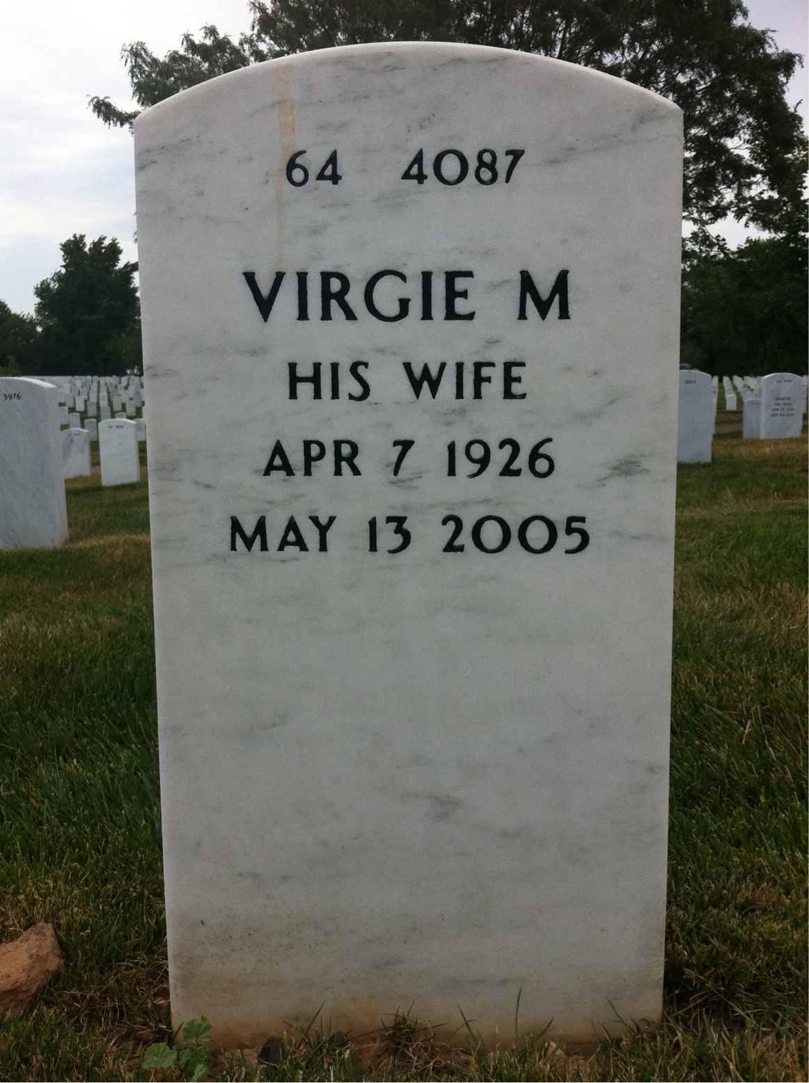 Back of headstone — Leon Scholls