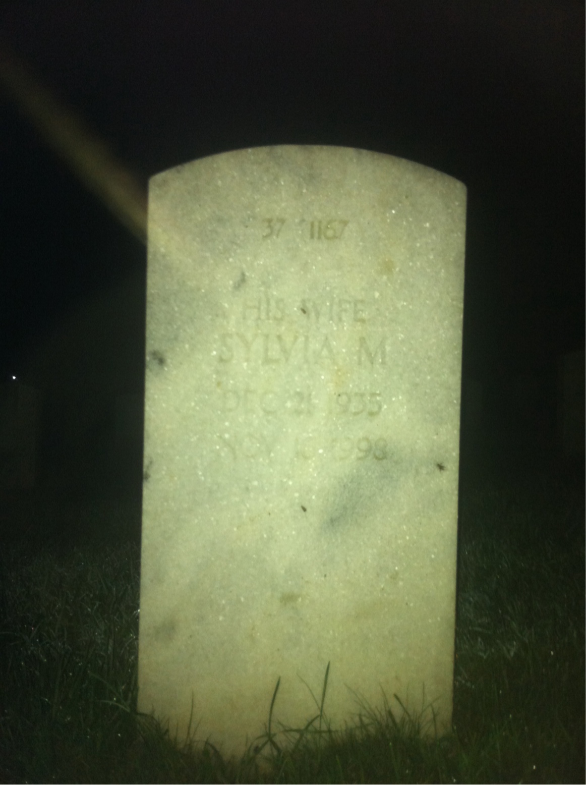 Back of headstone — Dave Ball