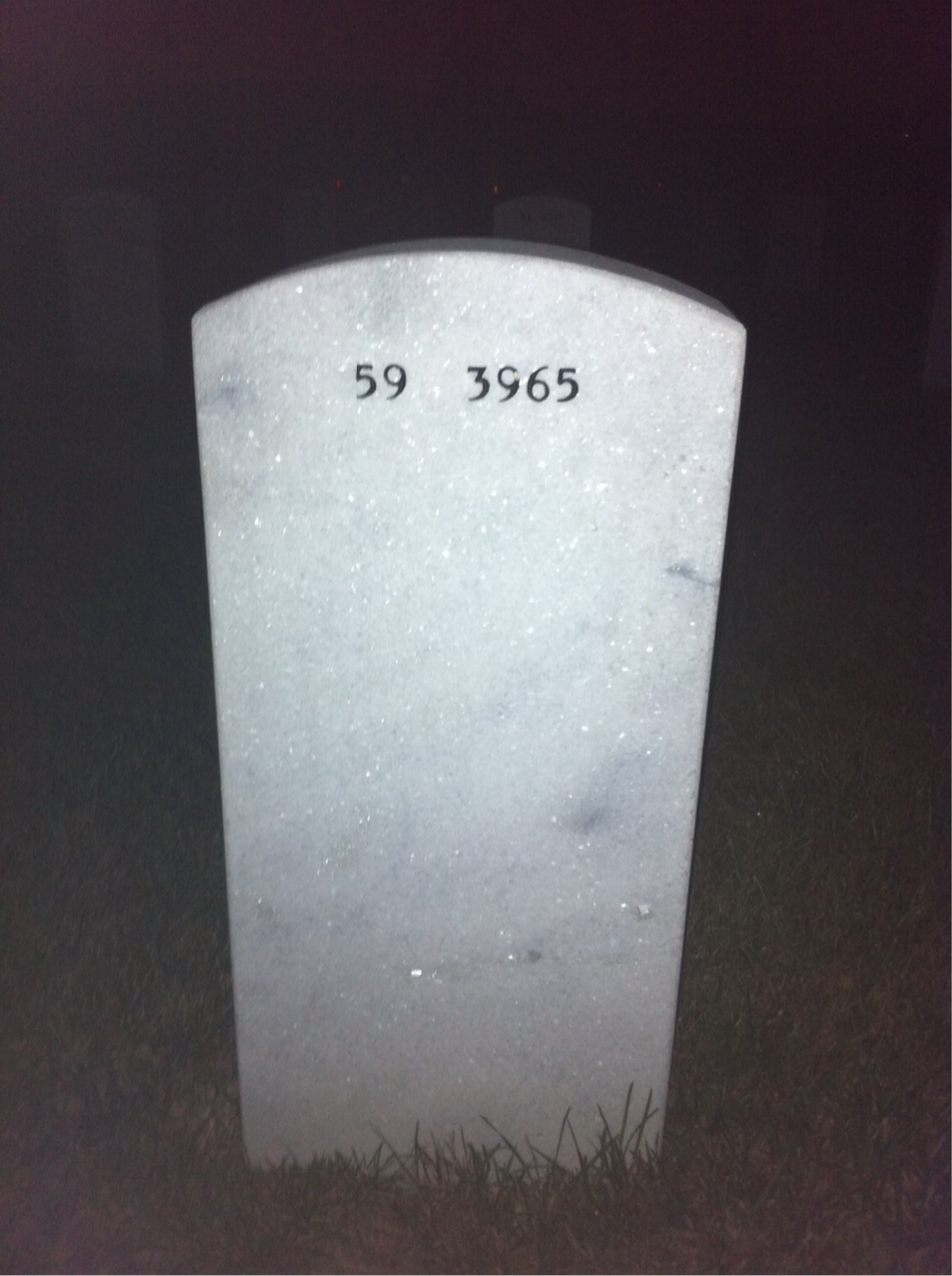Back of headstone — Melvin Rash