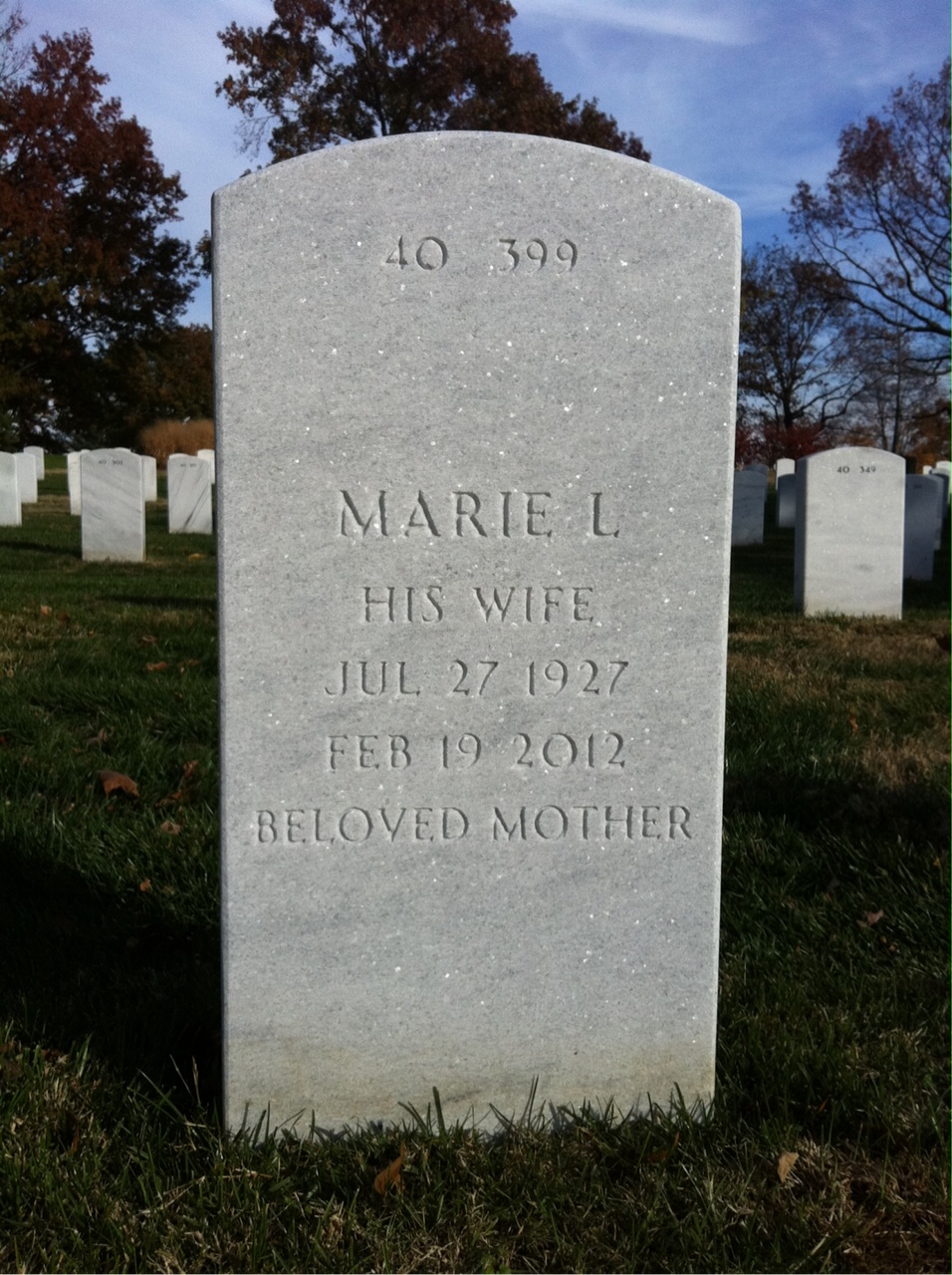 Back of headstone — Robert Baker