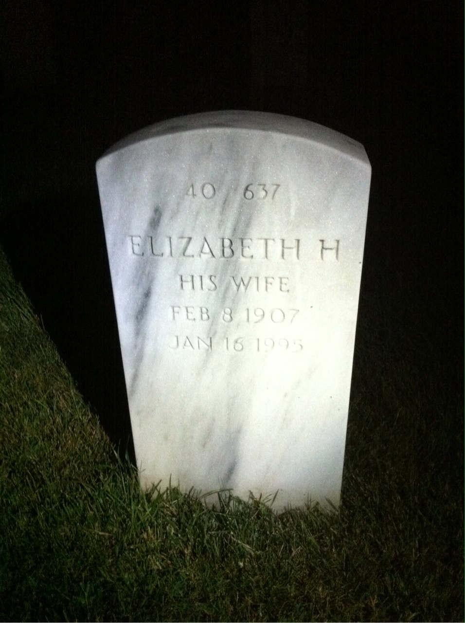 Back of headstone — Elizabeth Mckee