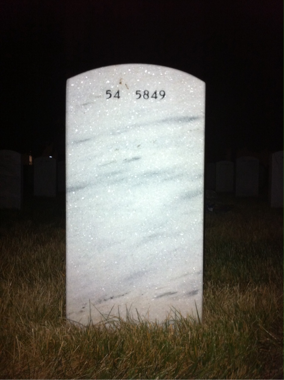 Back of headstone — Hubert Hinman