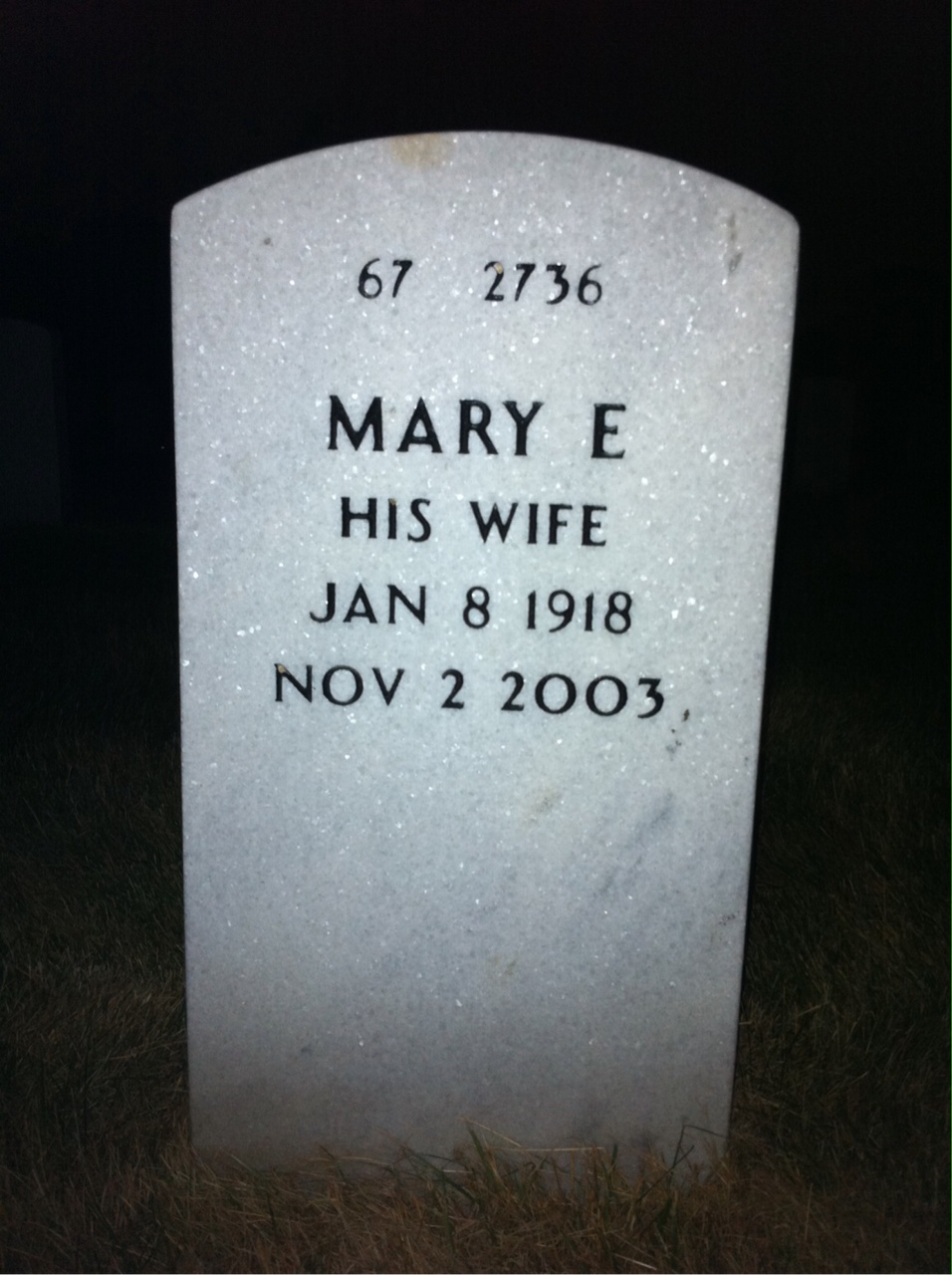 Back of headstone — Roger Michael