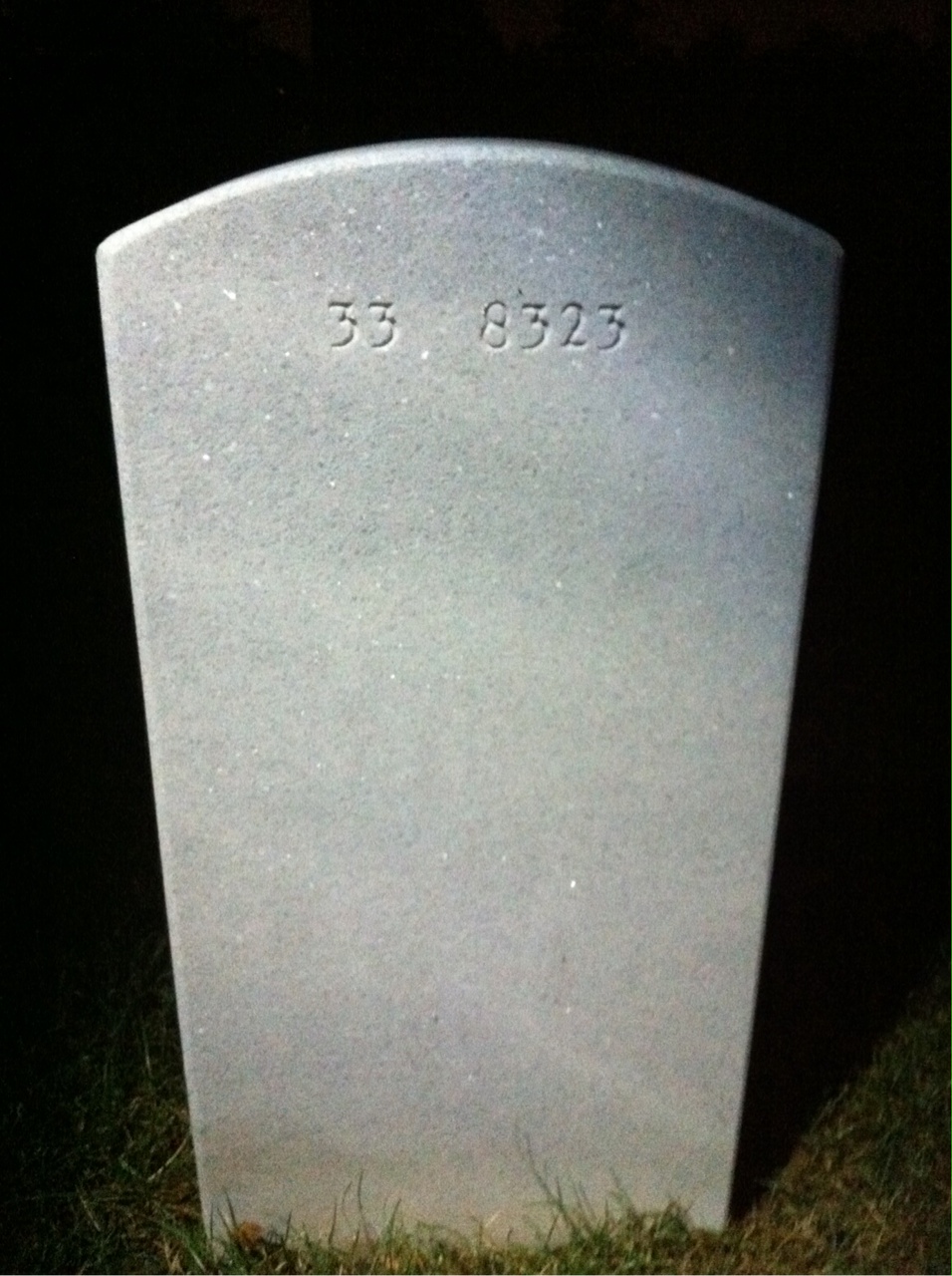 Back of headstone — Charles Brant
