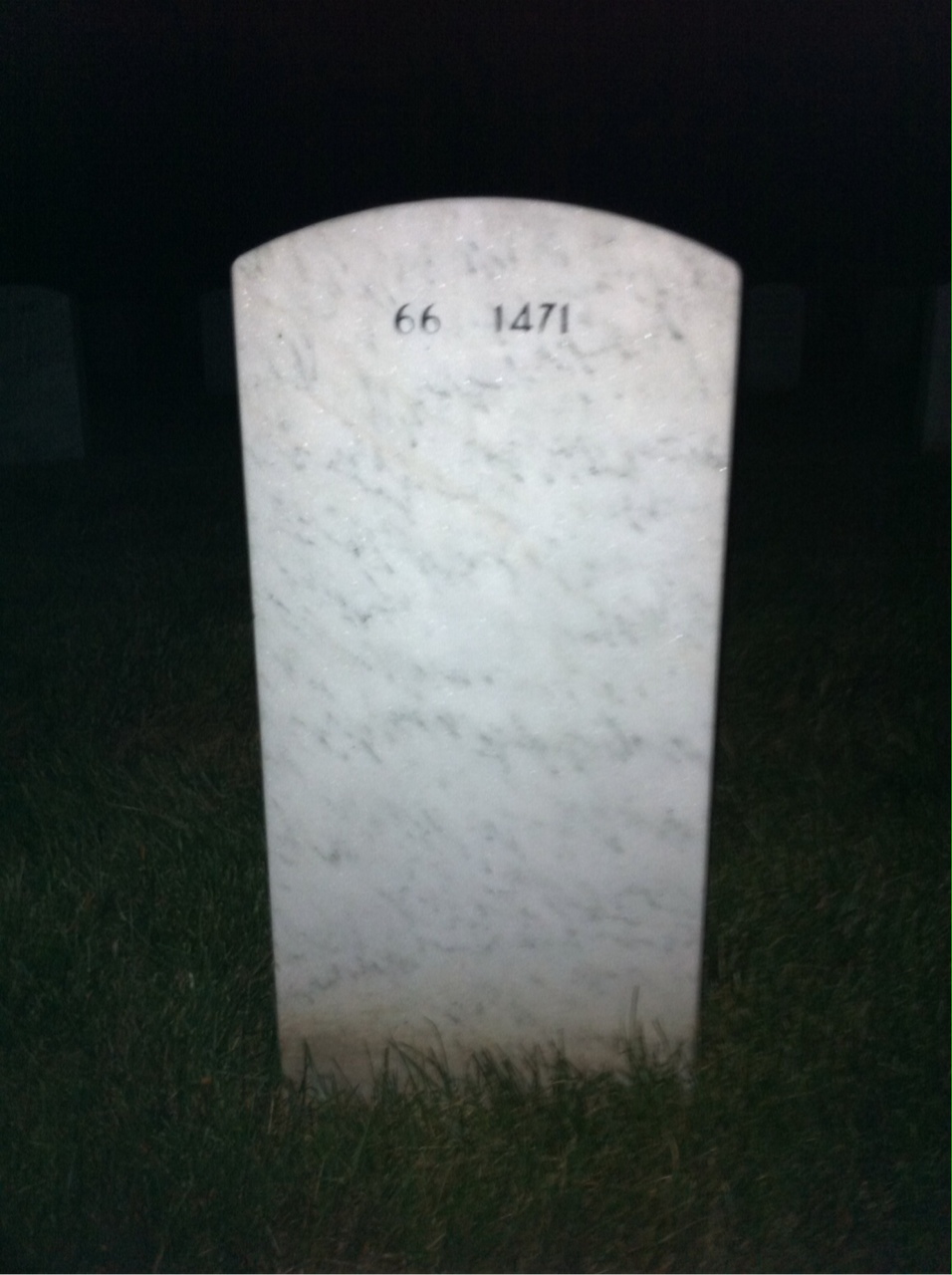 Back of headstone — Eugene Benbow