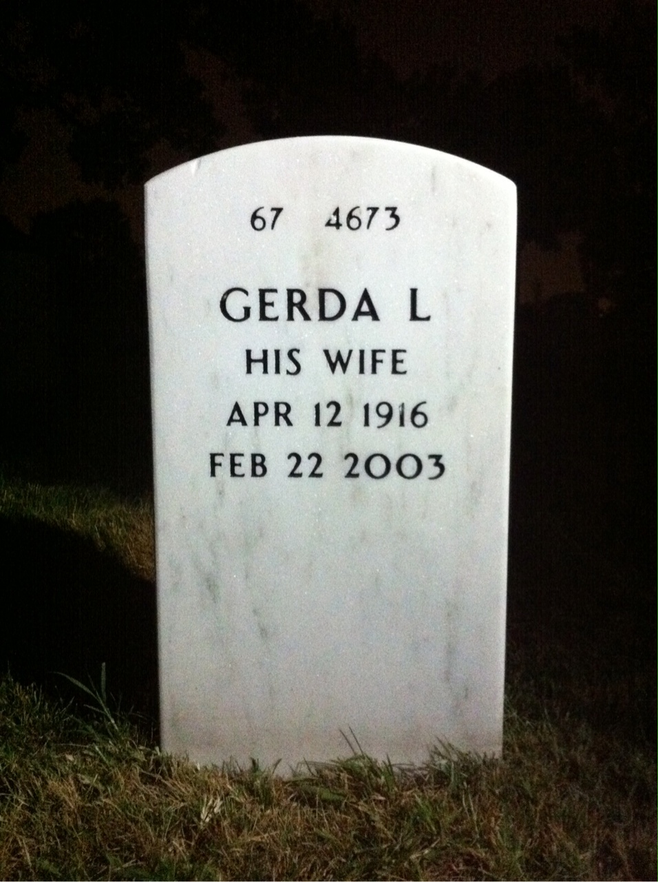Back of headstone — William Shue