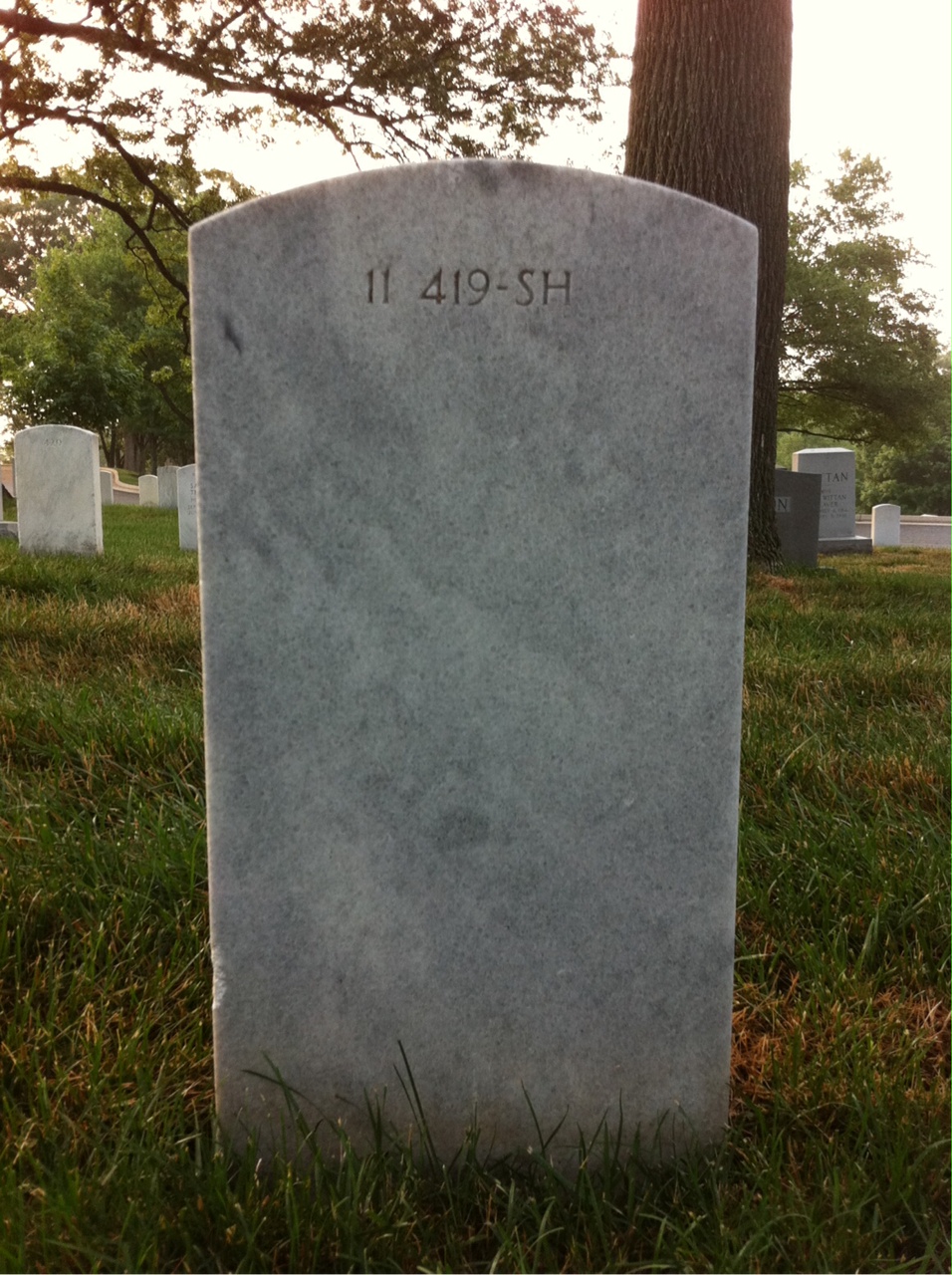 Back of headstone — George Mitchell
