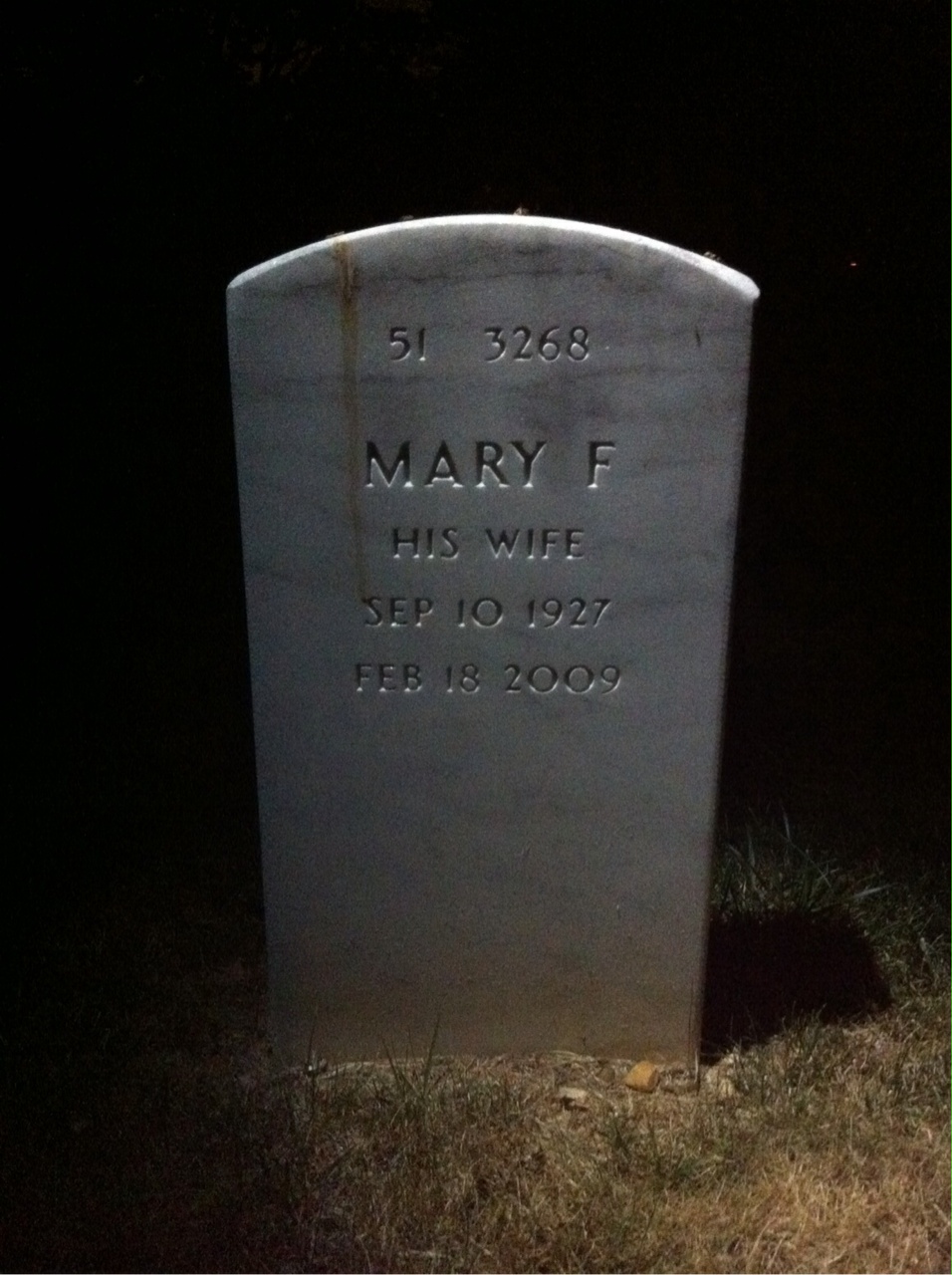 Back of headstone — Robert Hannigan