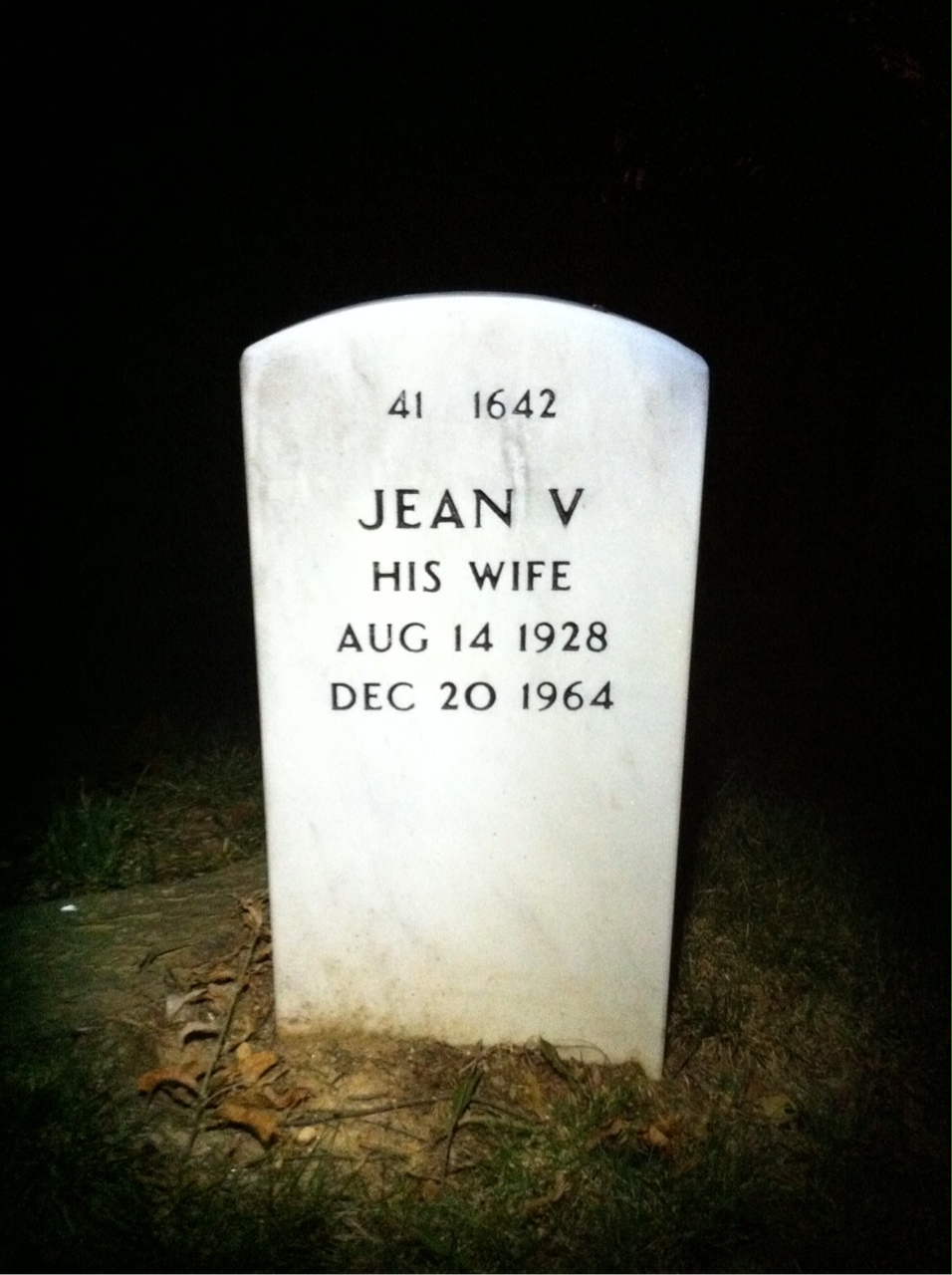 Back of headstone — George Roberts