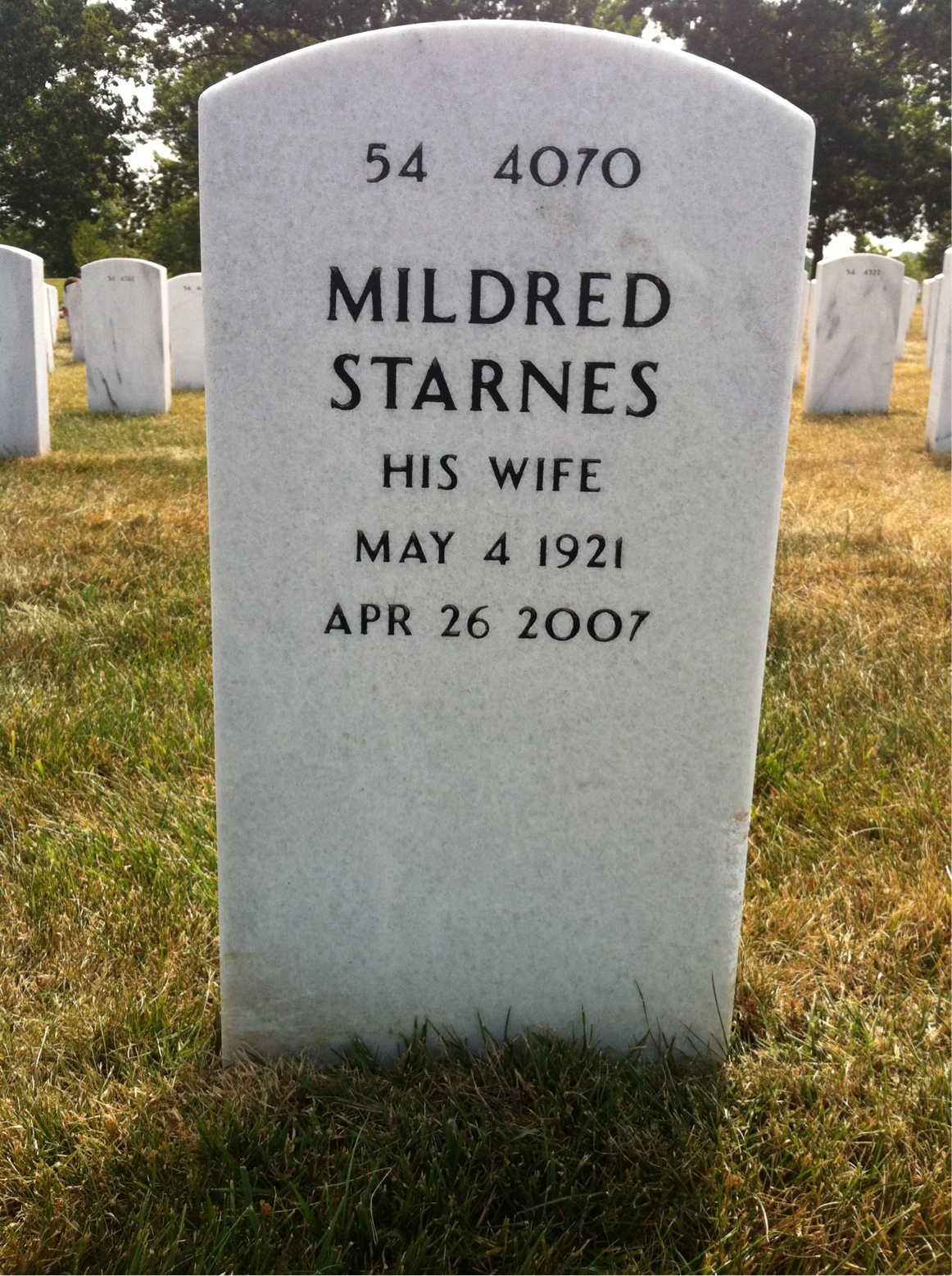 Back of headstone — George Lundberg