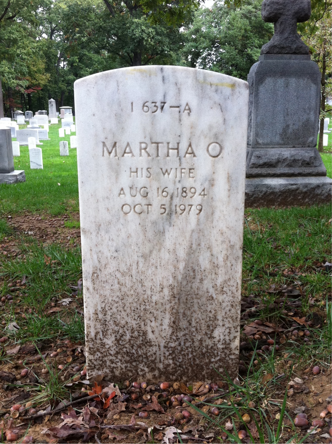 Back of headstone — Martha Murphy