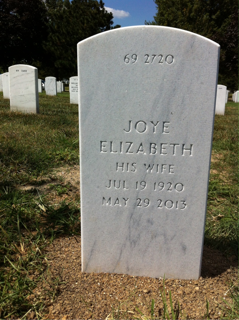Back of headstone — Granville Mcpeake