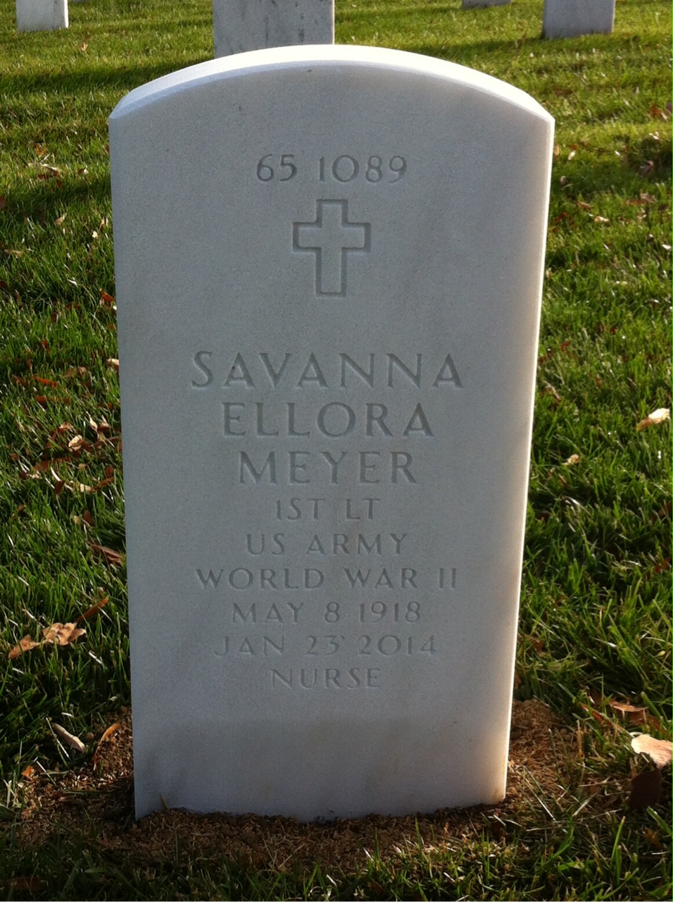 Back of headstone — Frederick H Meyer