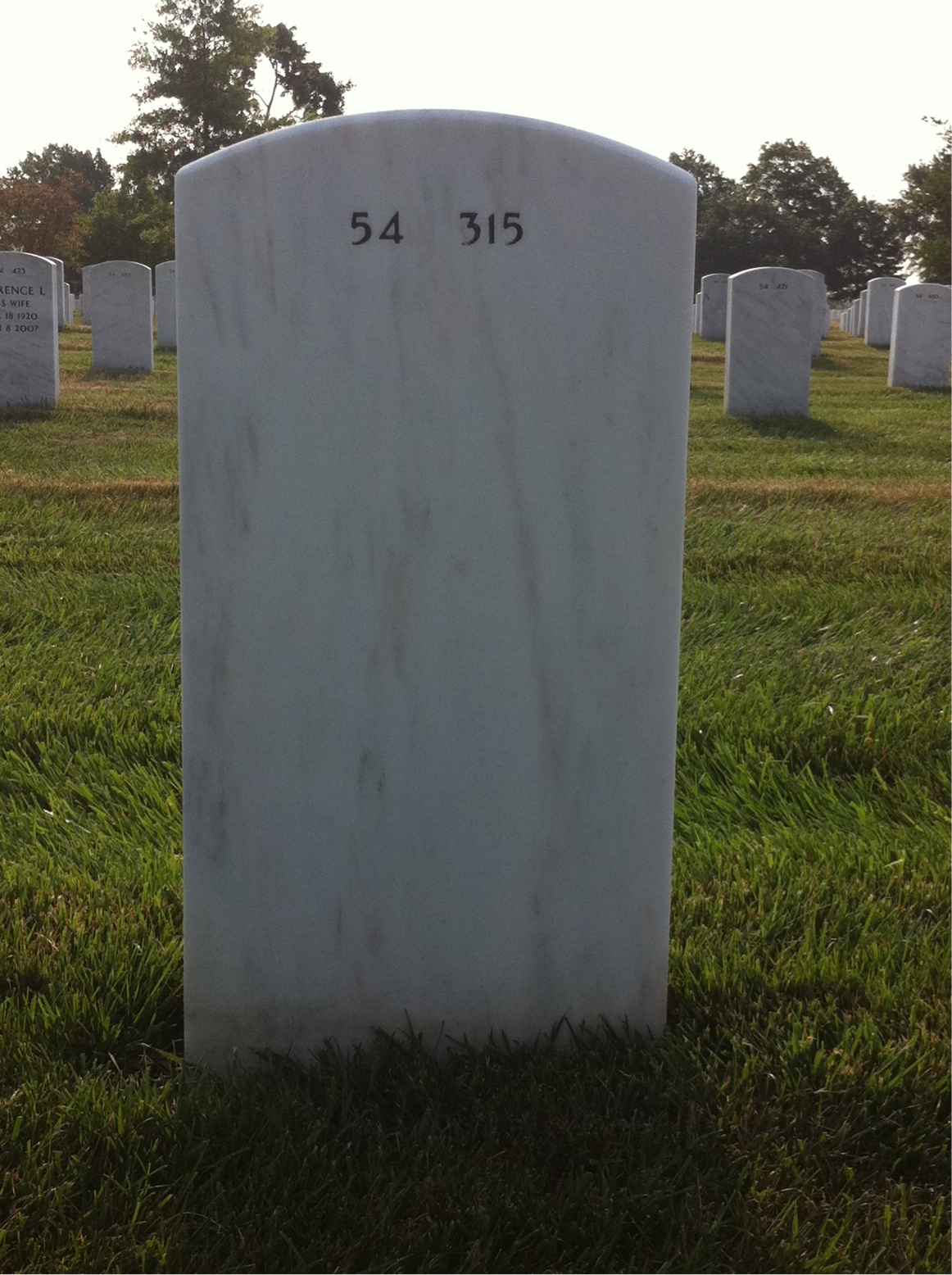 Back of headstone — Billy Wicker