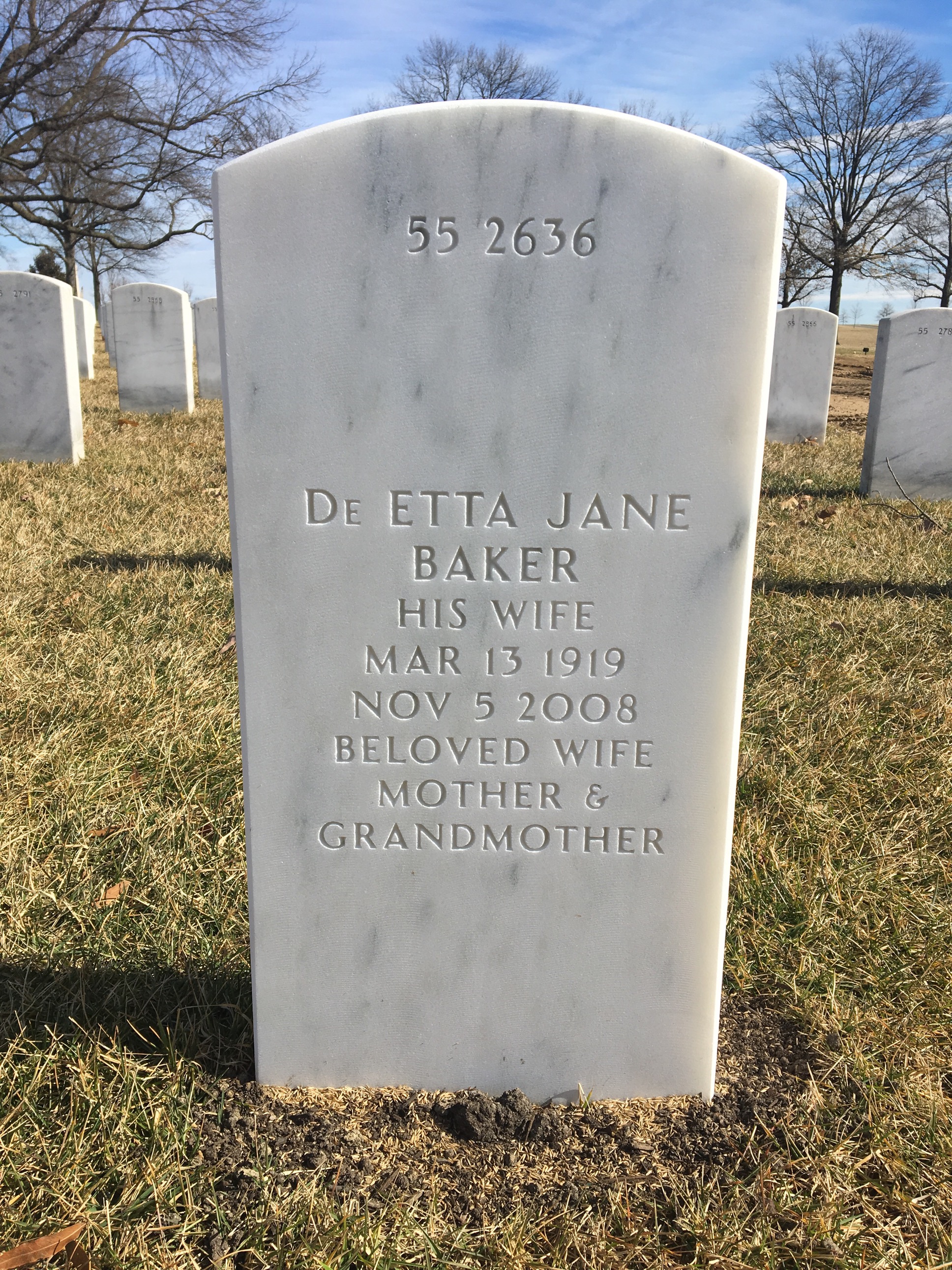 Back of headstone — Walter Mullen