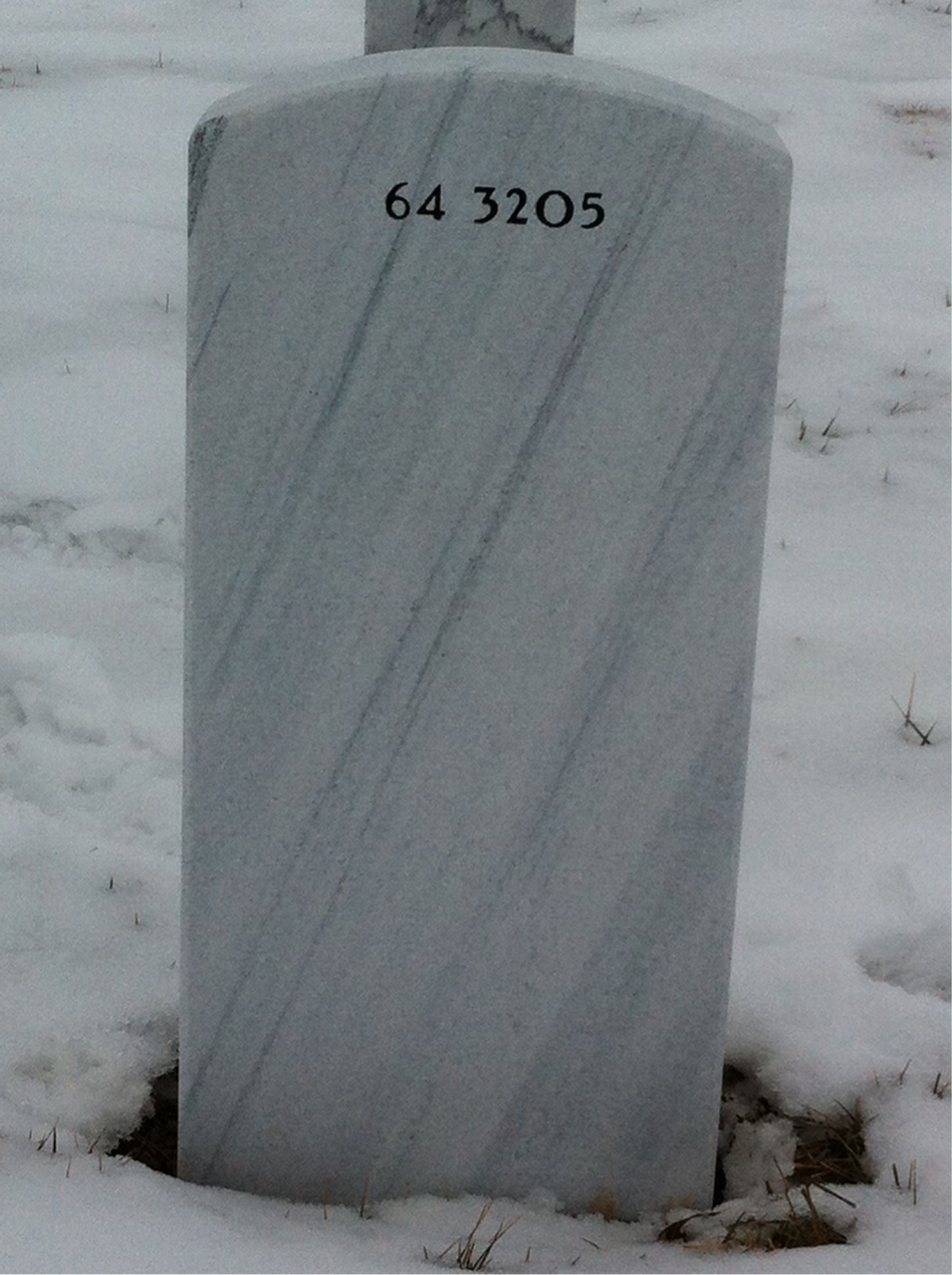 Back of headstone — Frederick Anthony