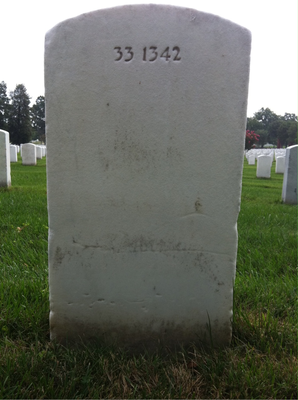 Back of headstone — John Baugus