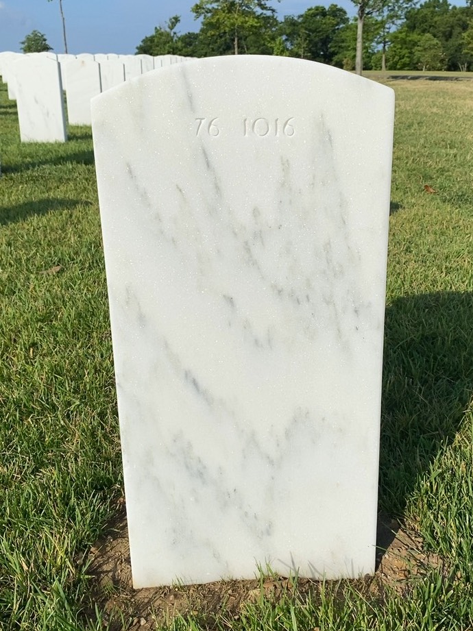 Back of headstone — John Ascani