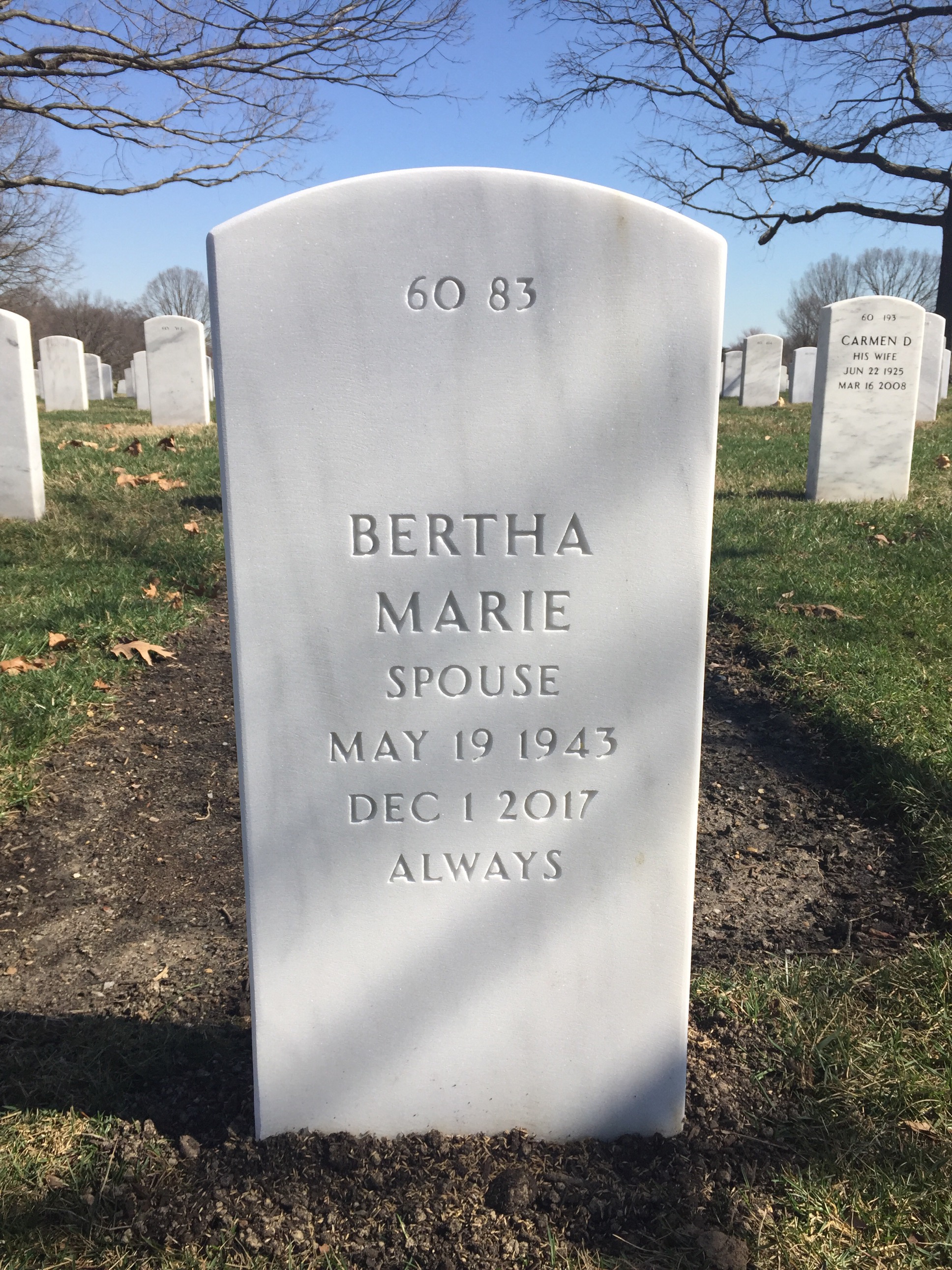 Back of headstone — Dariel Shazier
