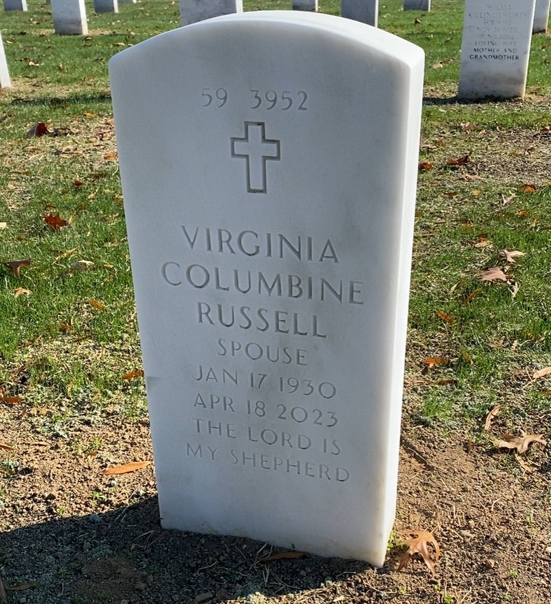 Back of headstone — David Russell