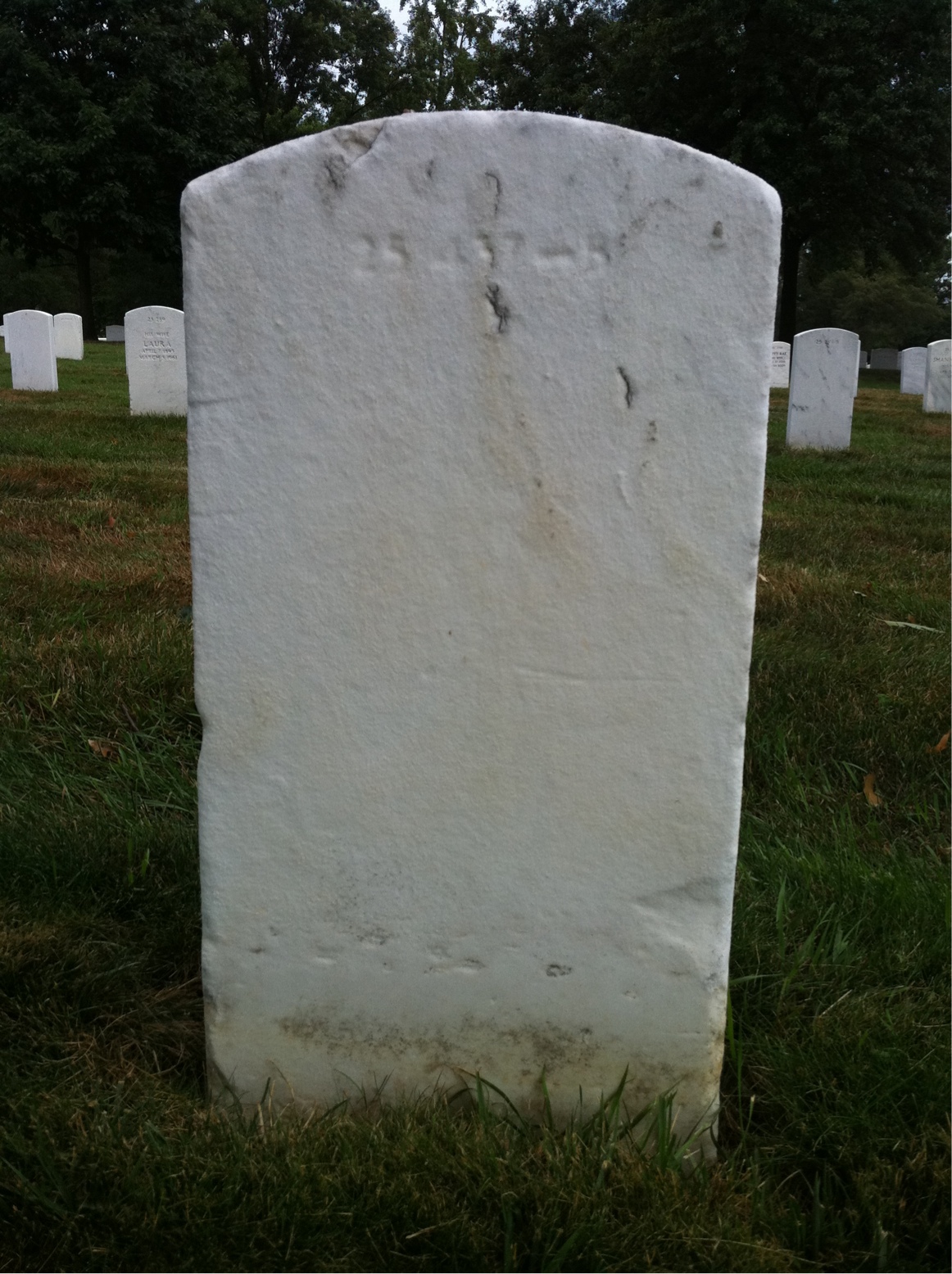 Back of headstone — William L Parker