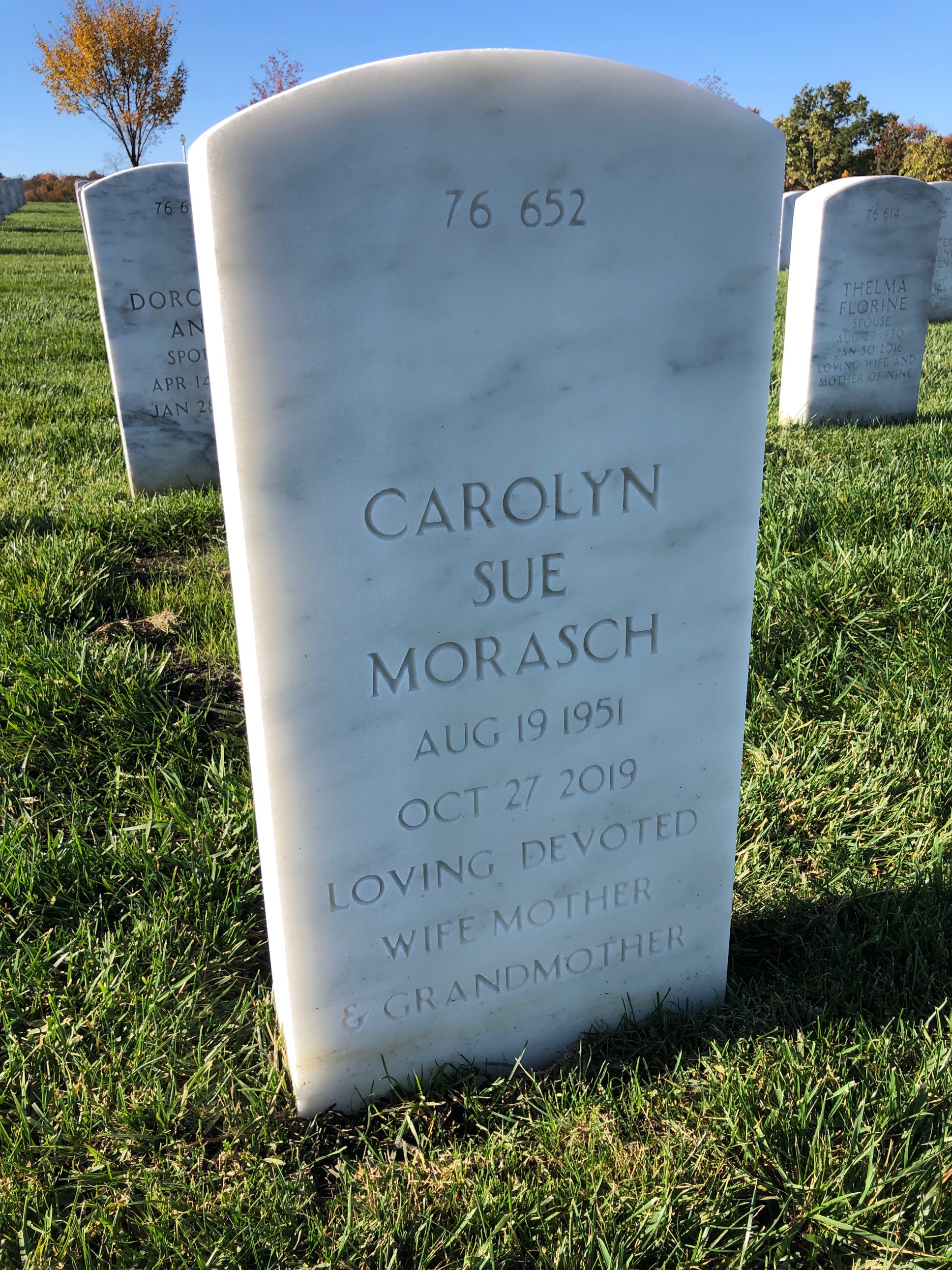 Back of headstone — Paul Morasch