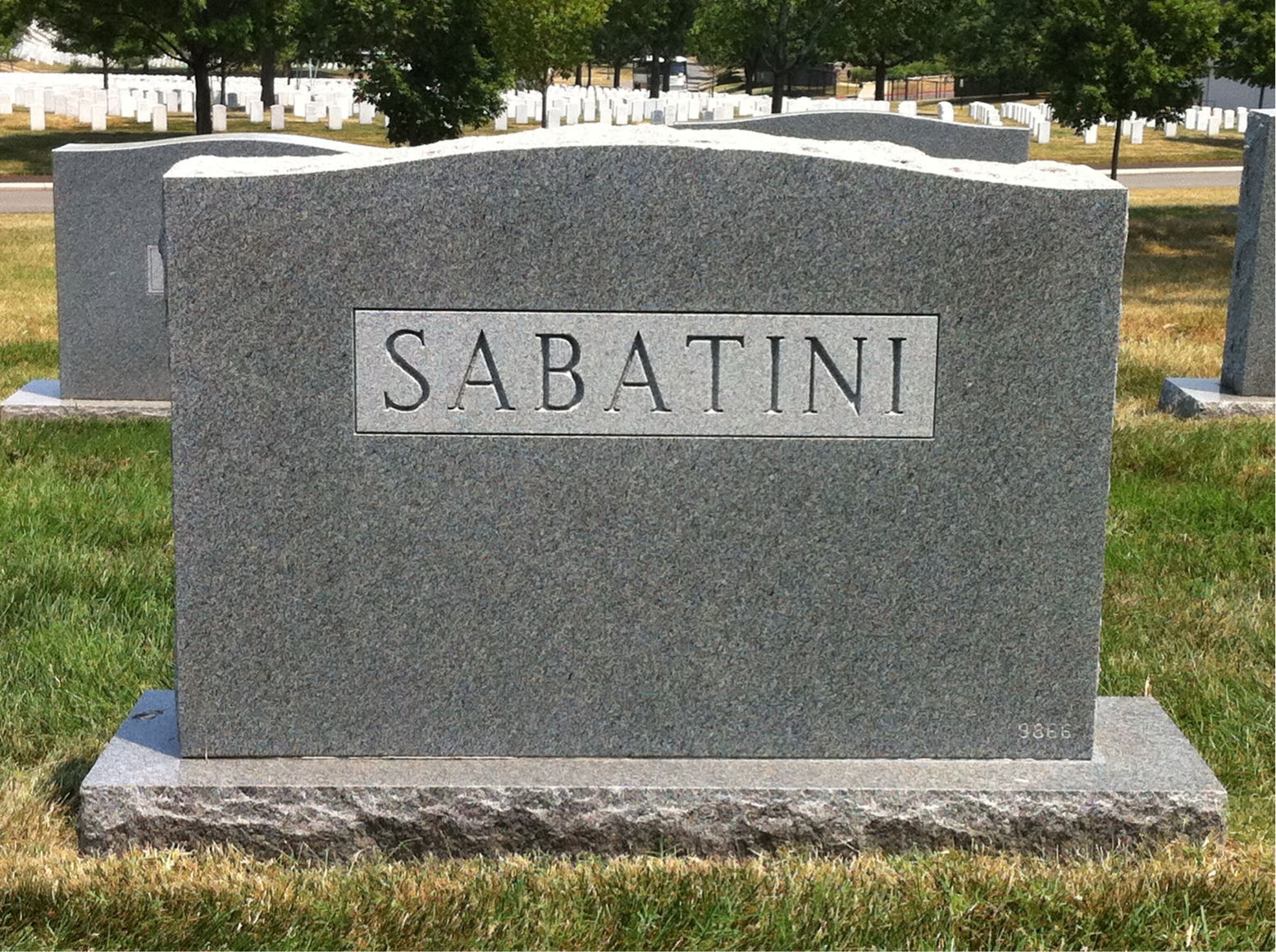 Back of headstone — John Sabatini