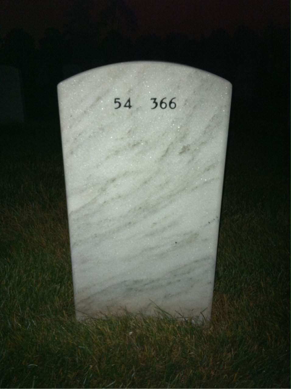 Back of headstone — Vinton Thomson