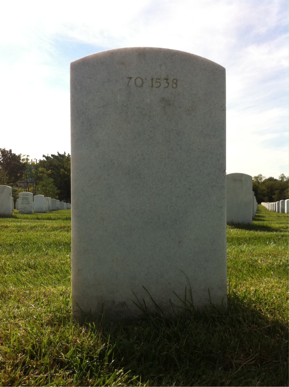 Back of headstone — James R Genone