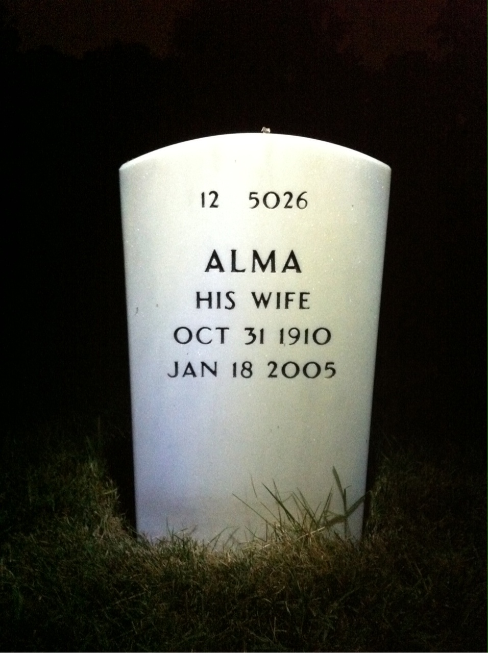 Back of headstone — Melvin Fayne