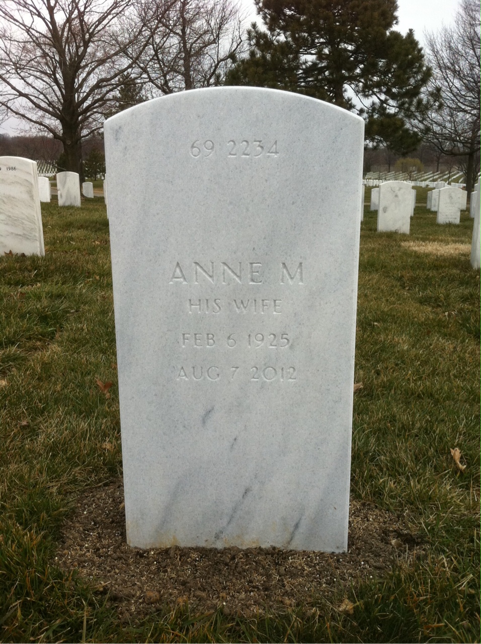 Back of headstone — Wayne Mullins