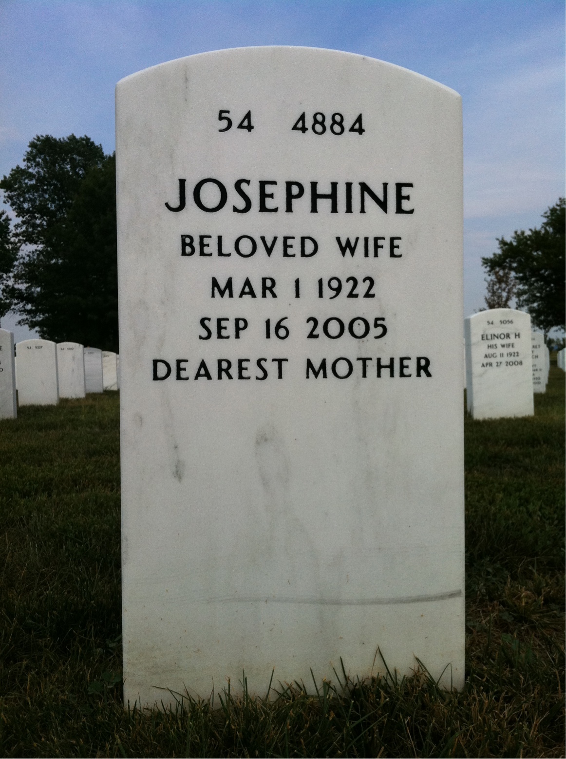 Back of headstone — Salvatore Decosta