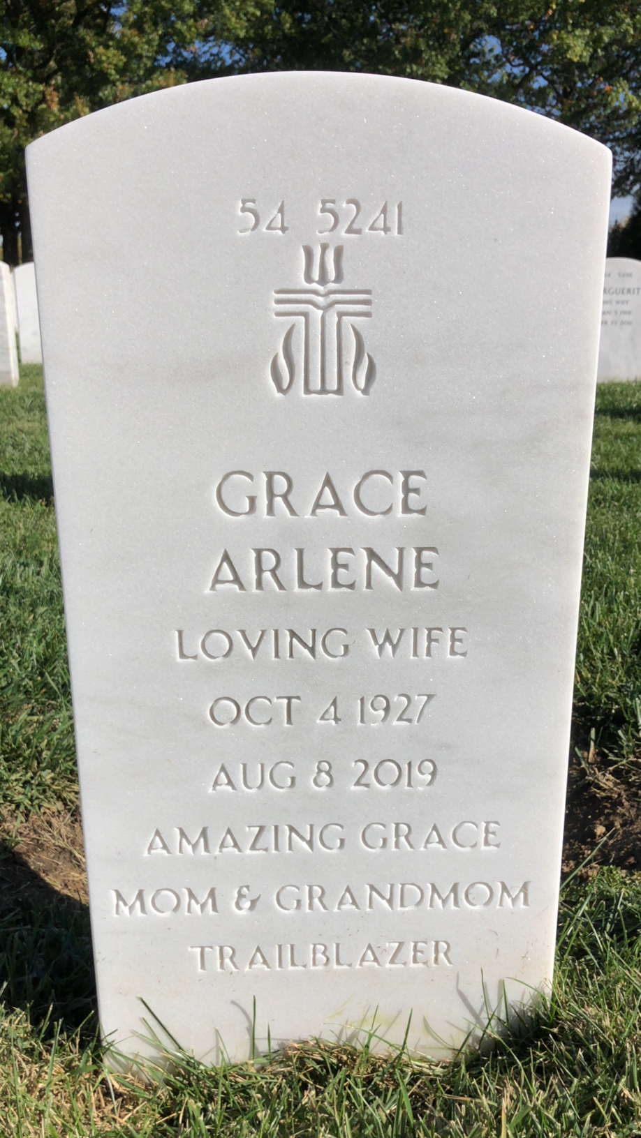 Back of headstone — Layton Tyner