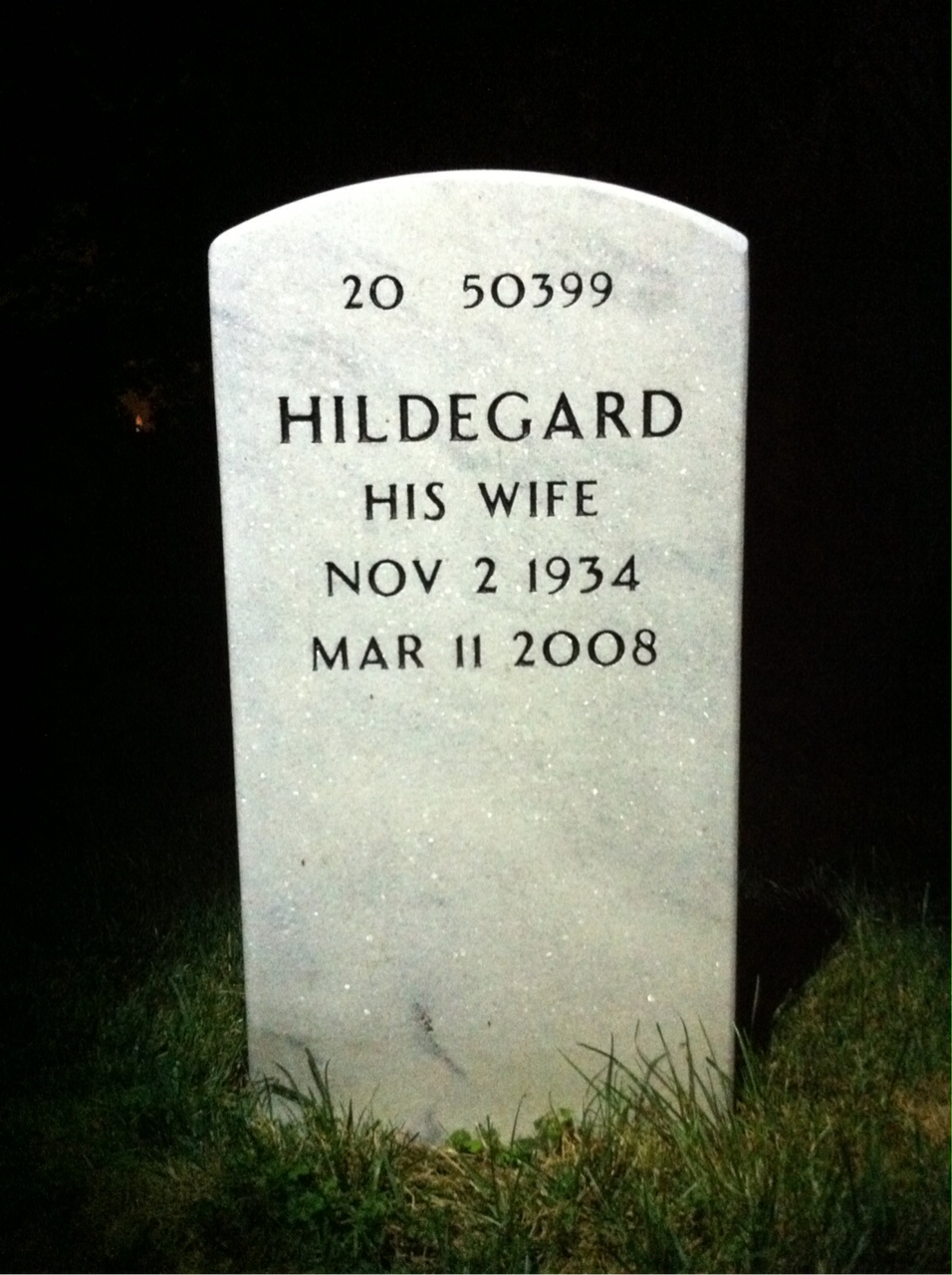 Back of headstone — Robert Horton
