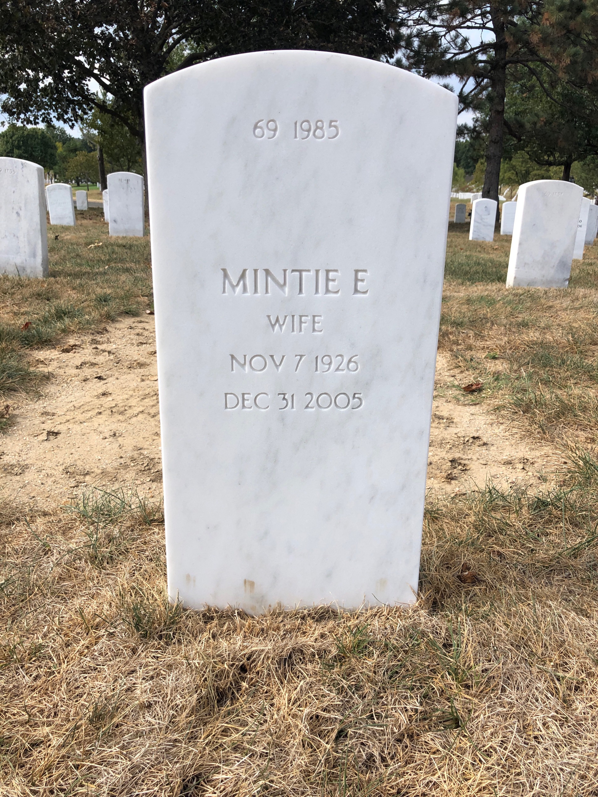 Back of headstone — Park Glass