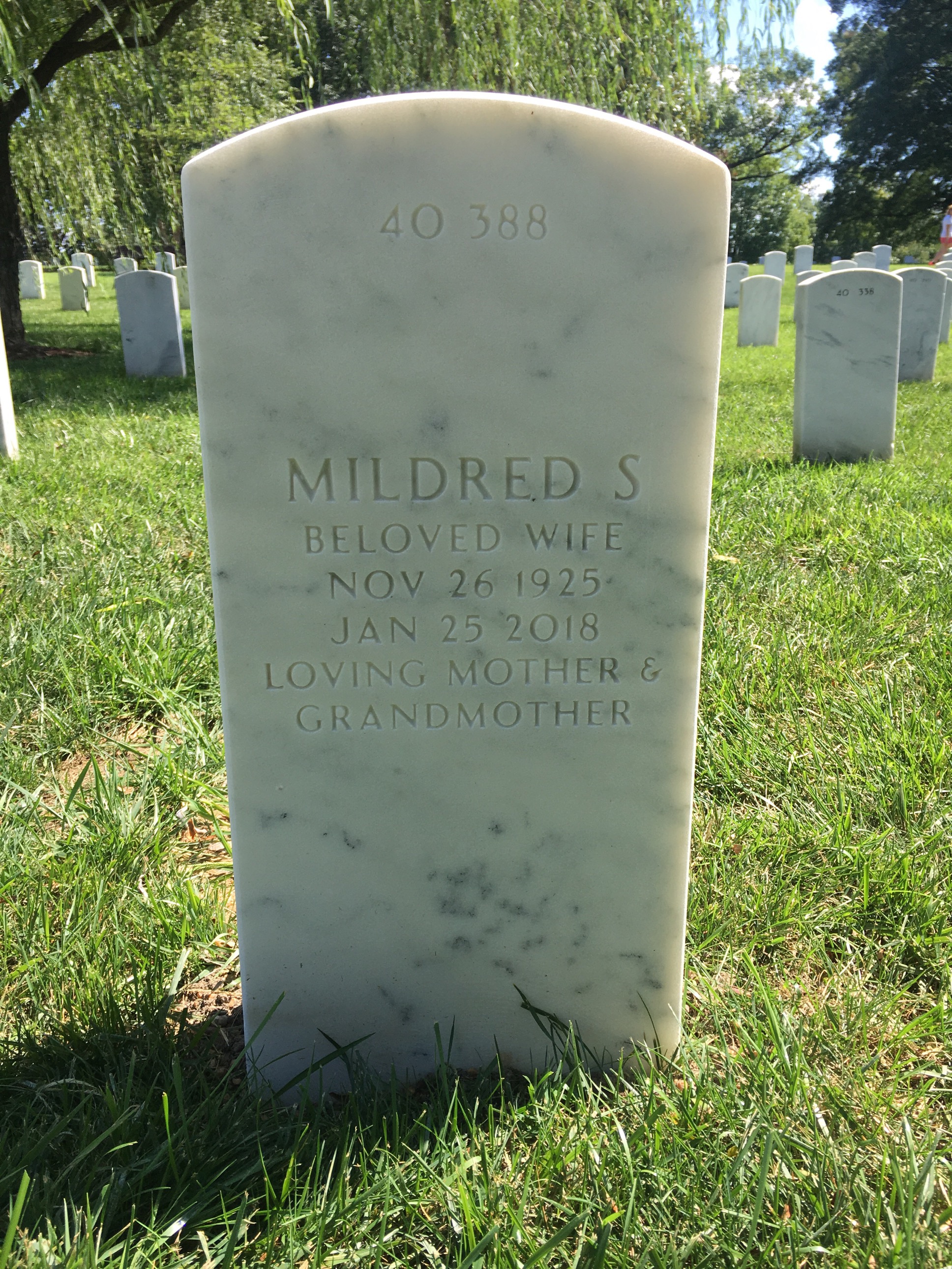 Back of headstone — Leon Parker