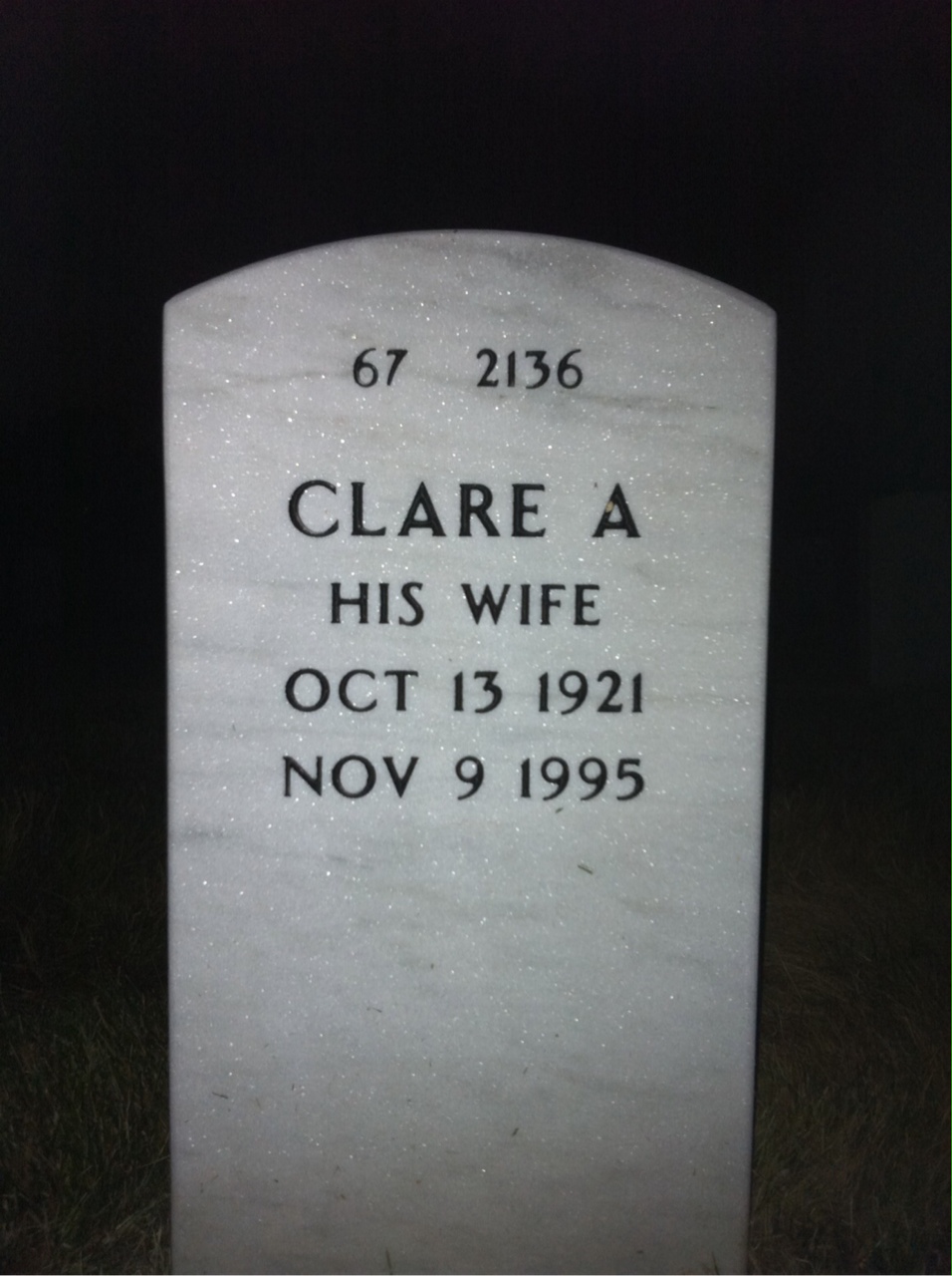 Back of headstone — James Beach