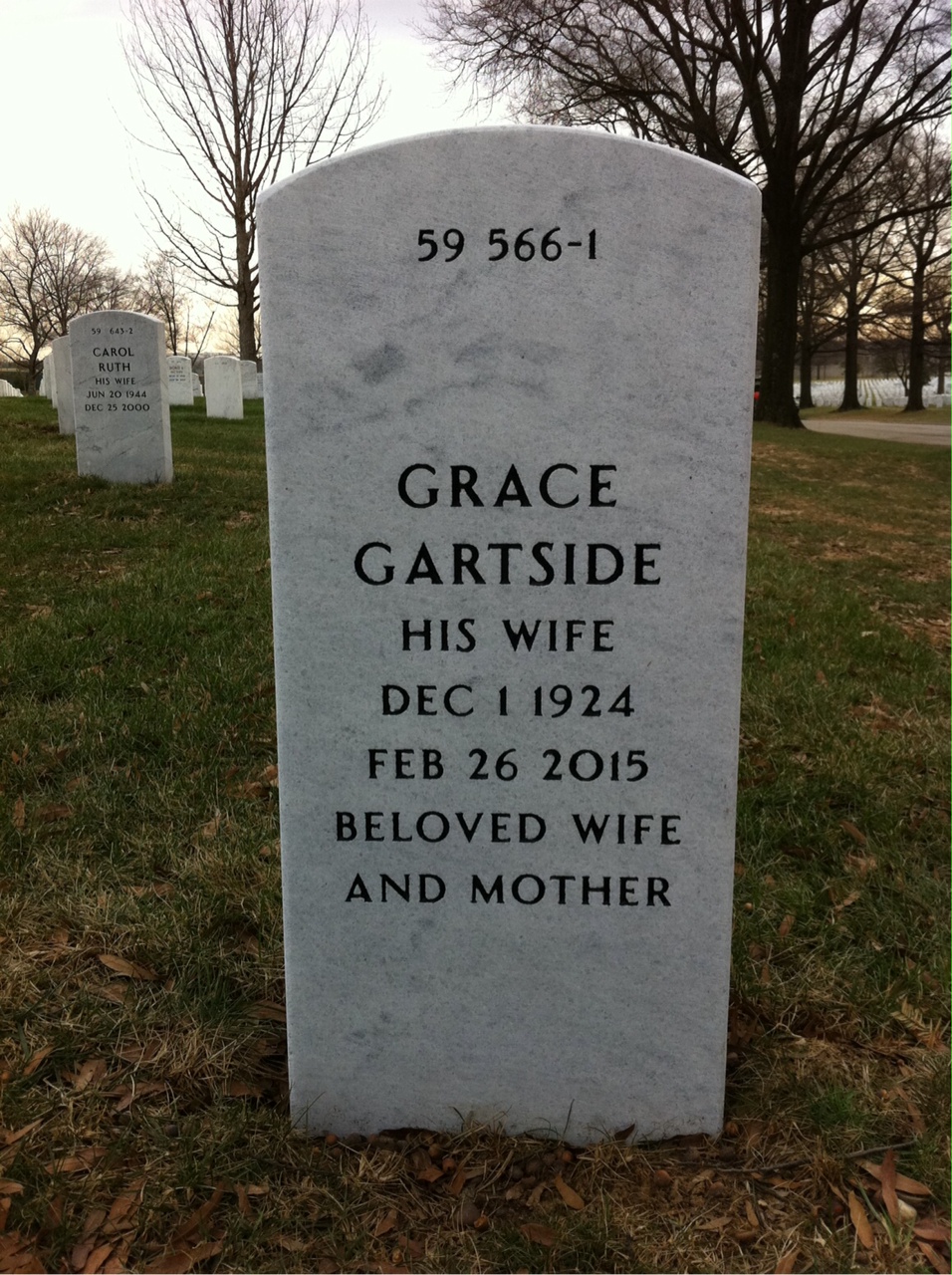 Back of headstone — Howard Moore