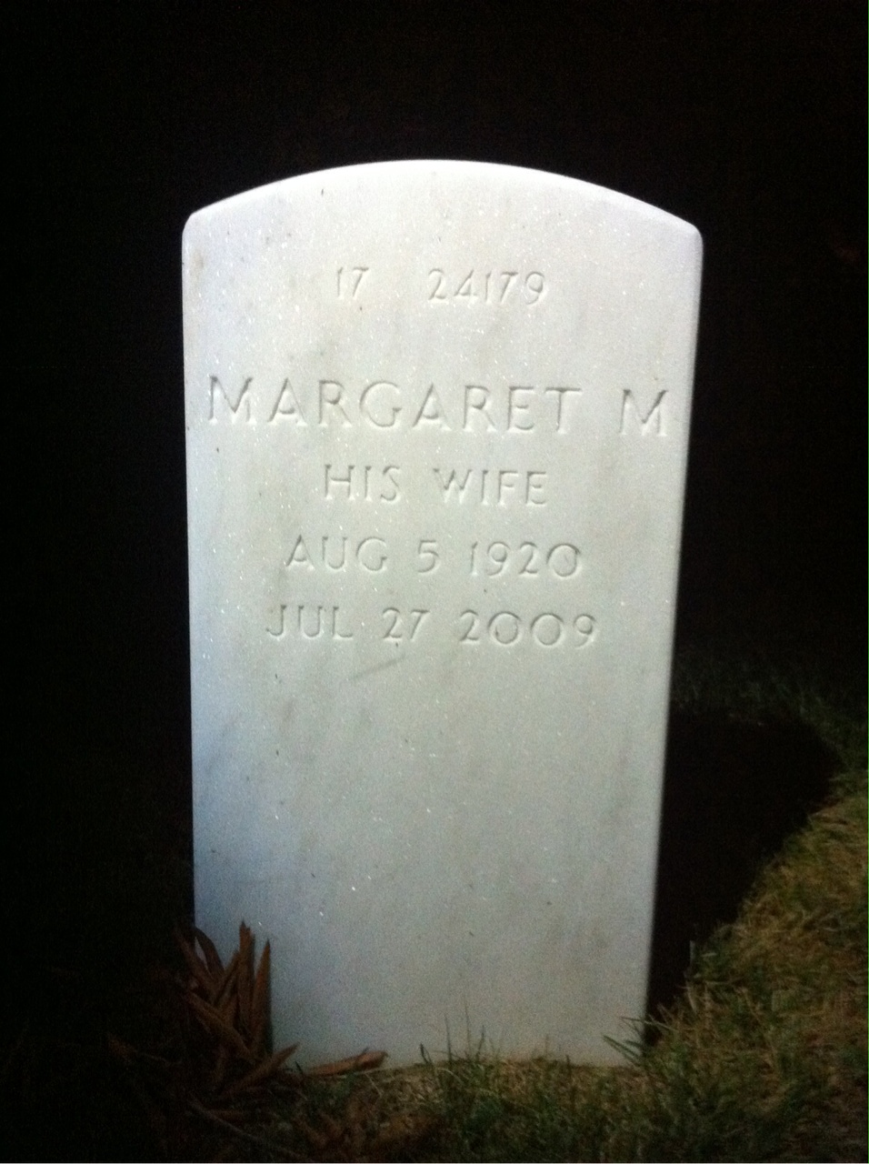 Back of headstone — Harry Sequin